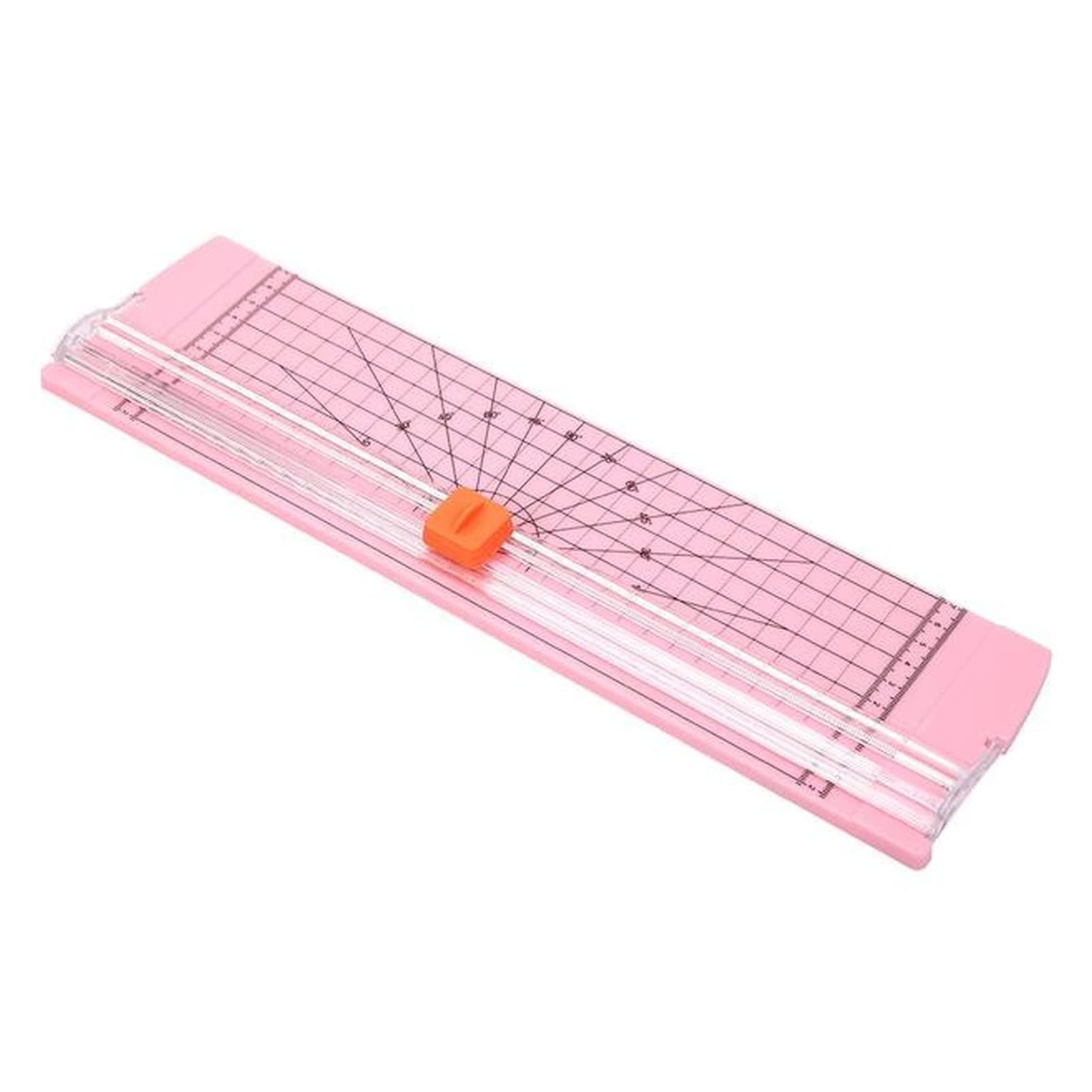 qingmutech Corner Trimmer - A4 Paper Cutter for DIY Crafts, Scrapbooking & Office Use | Precision Paper Cutting Machine with Blades | Card Corner Trimmer for Home & Stationery Projects (Pink)
