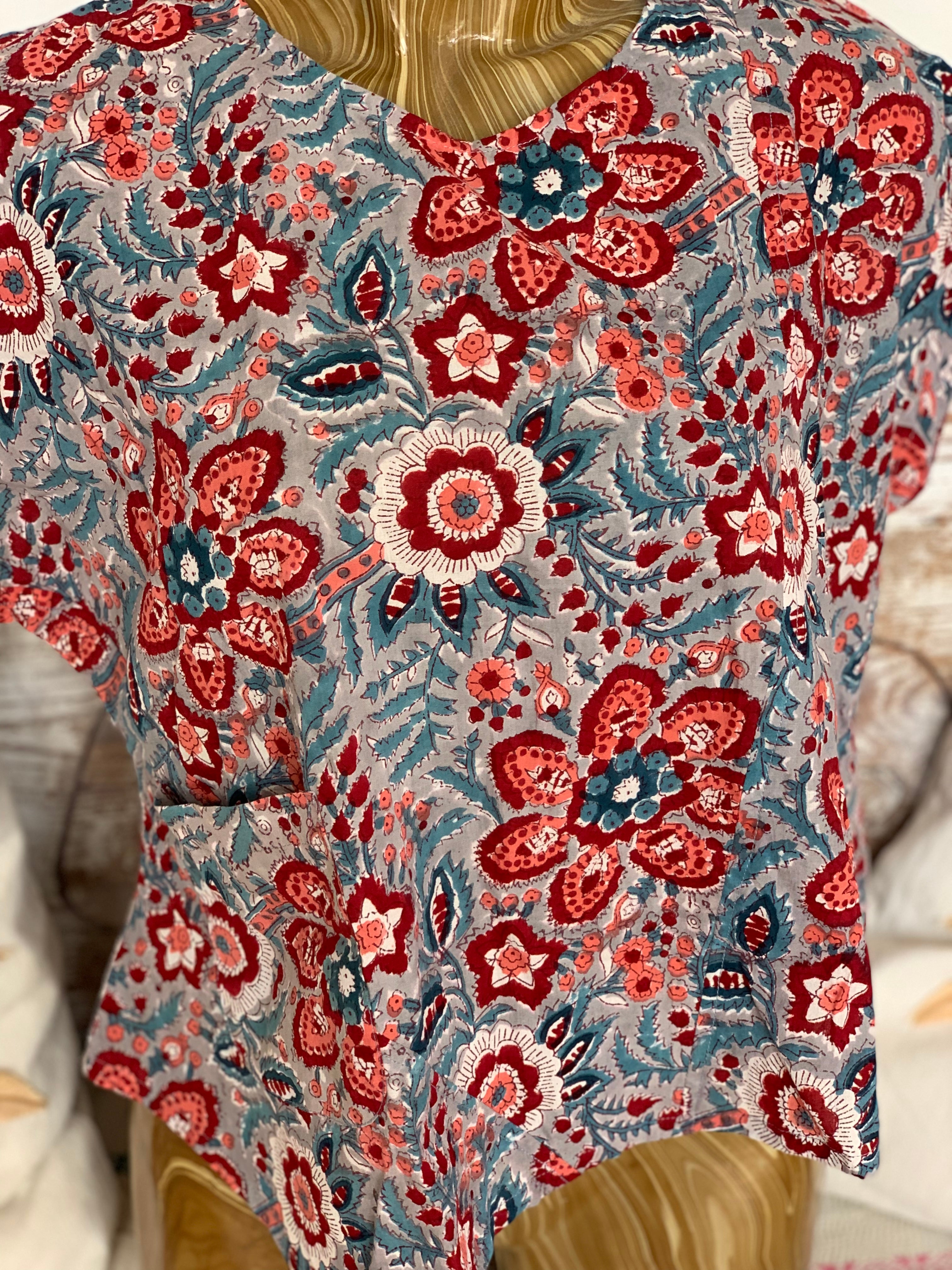 Flower Power Boho Blouse for Women - Vintage 70s Hippie Style Floral Print Top | Perfect for Music Festivals, Beach Vacations & Boho Chic Outfits