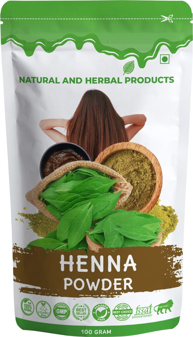 Natural Henna Powder for Hair Growth & Color - 100% Pure Lawsonia Inermis (Mehndi) | Hair Care Treatment for Stronger, Thicker Hair | Reduces Hair Fall & Conditions Scalp | 100g | Perfect for DIY Hair Masks & Natural Hair Dye at Home