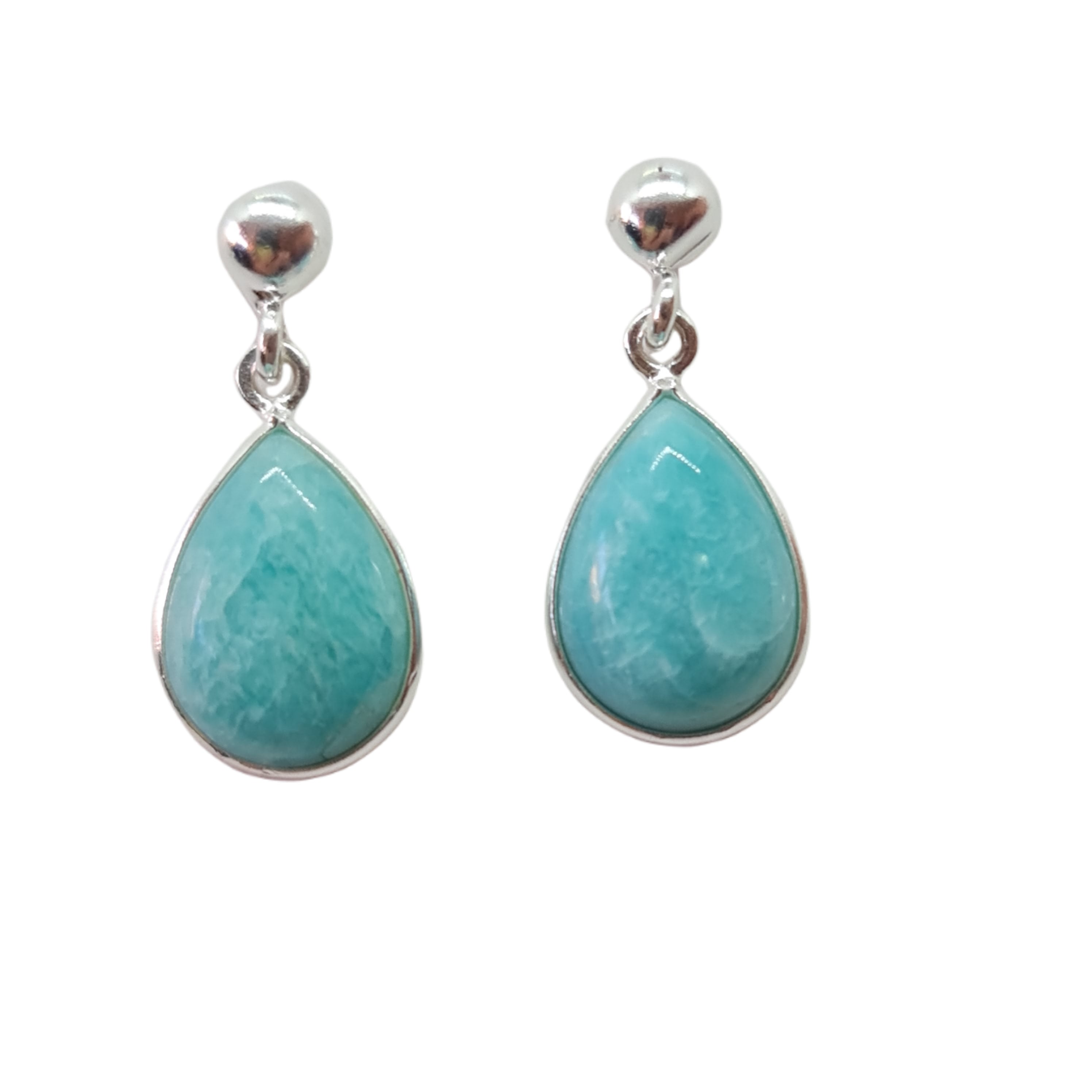 Ayla Amazonite Stud Earrings for Women - Genuine Natural Stone Jewelry - Dainty Minimalist Earrings for Everyday Wear, Gift Giving & Special Occasions