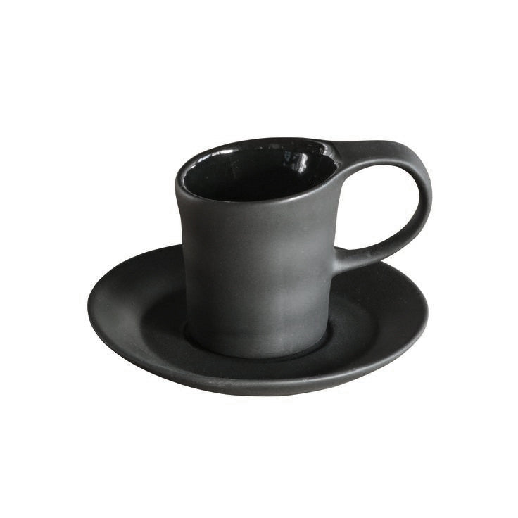 Premium Matte Black Porcelain Espresso Cups Set of 4 - Durable Coffee Mugs for Home, Office or Cafe Use
