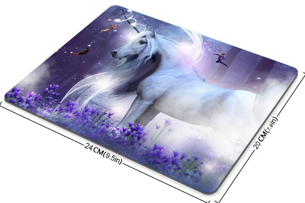 Custom Gaming Mouse Pad with Fantasy Unicorn Design - Non-Slip Rubber Base for PC & Laptop - Perfect for Gaming, Office Work & Home Use