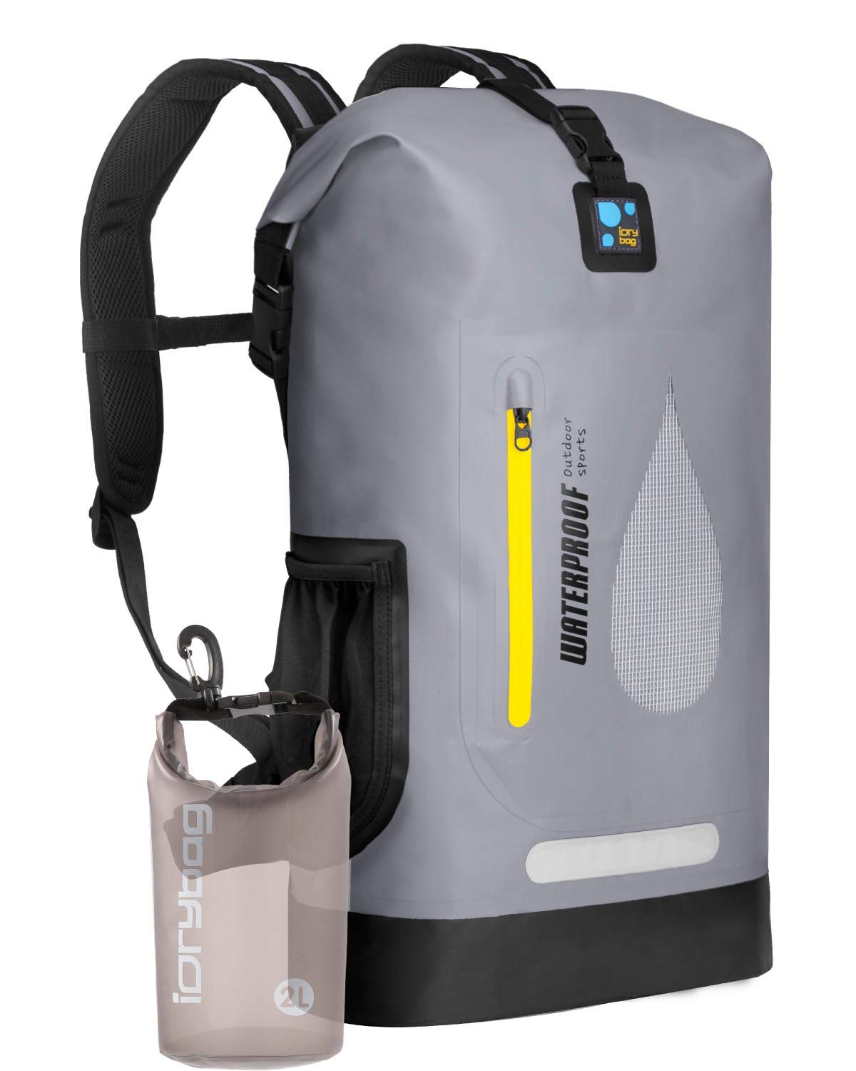IDRYBAG Waterproof Dry Bag for Kayaking, Boating & Water Sports - Floating Marine Dry Backpack with Durable Waterproof Seal - Perfect for Beach, Swimming, Camping & Outdoor Adventures
