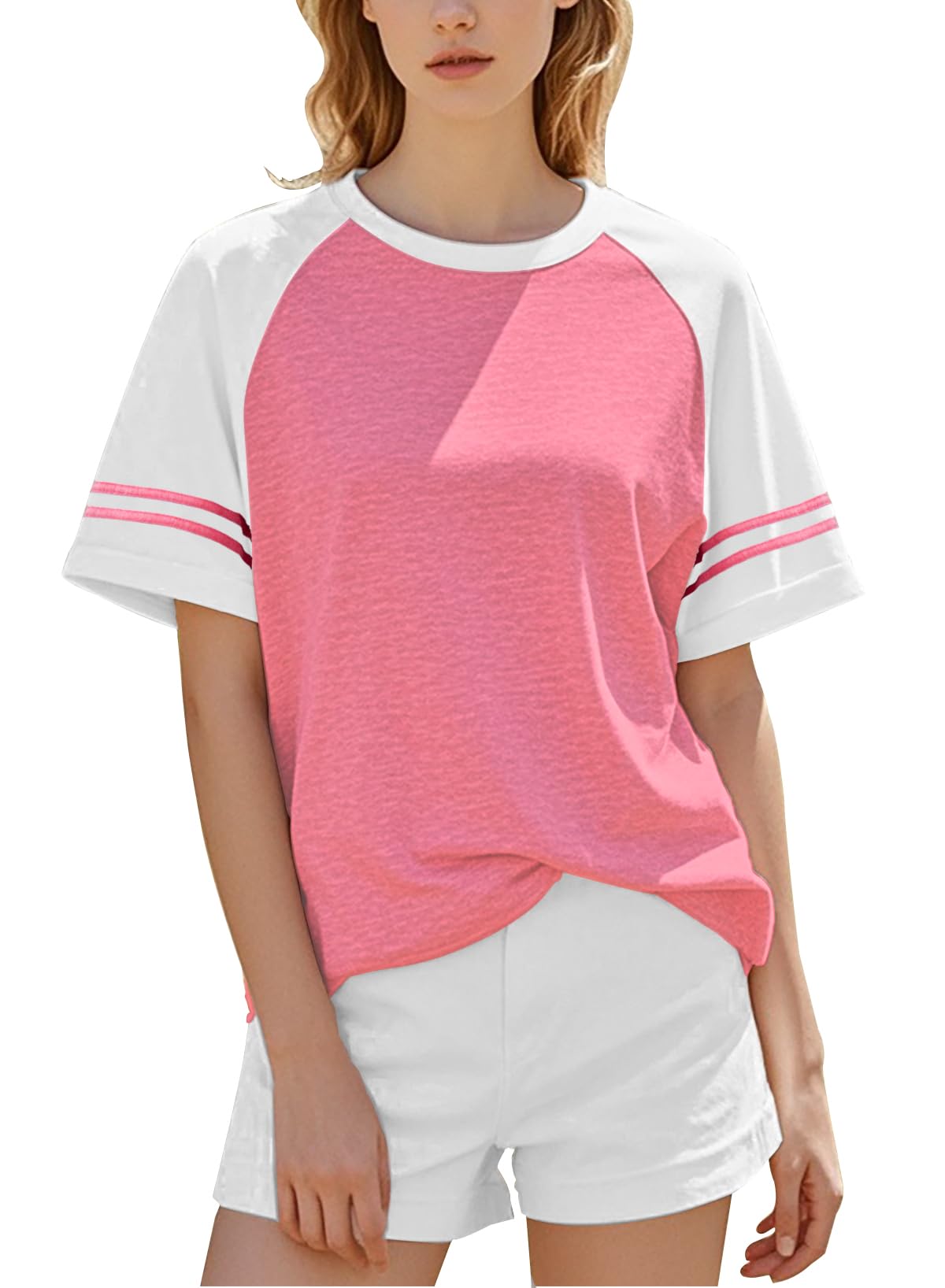 Women's Summer Casual Short Sleeve T-Shirts - Loose Fit Crewneck Blouses for Everyday Wear & Outdoor Activities