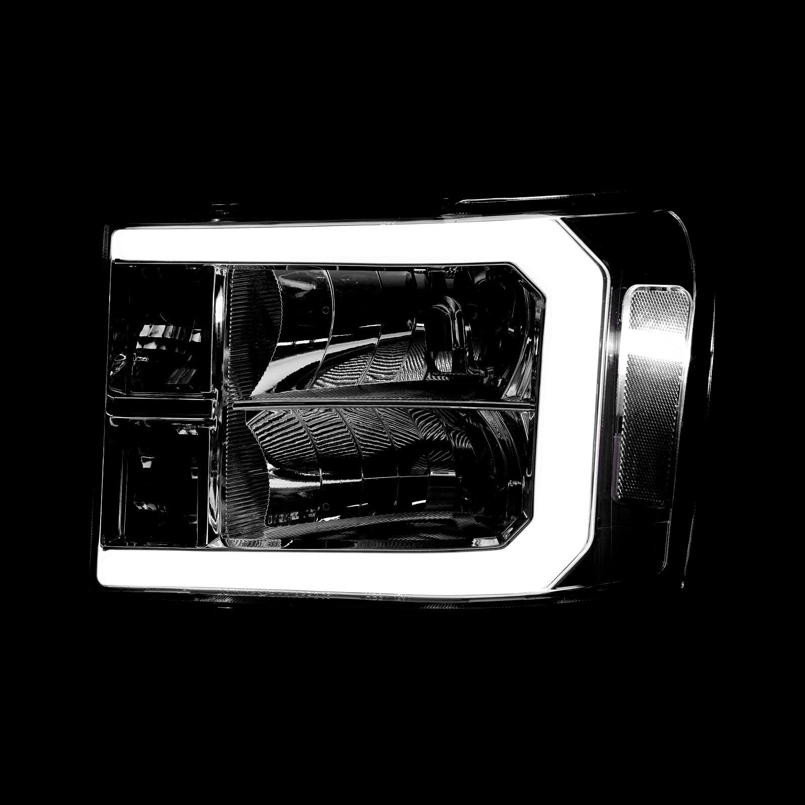 LED DRL Headlights for GMC Sierra 1500/2500HD/3500HD 2007-2014 - Chrome Housing, Clear Lens - Daytime Running Lights