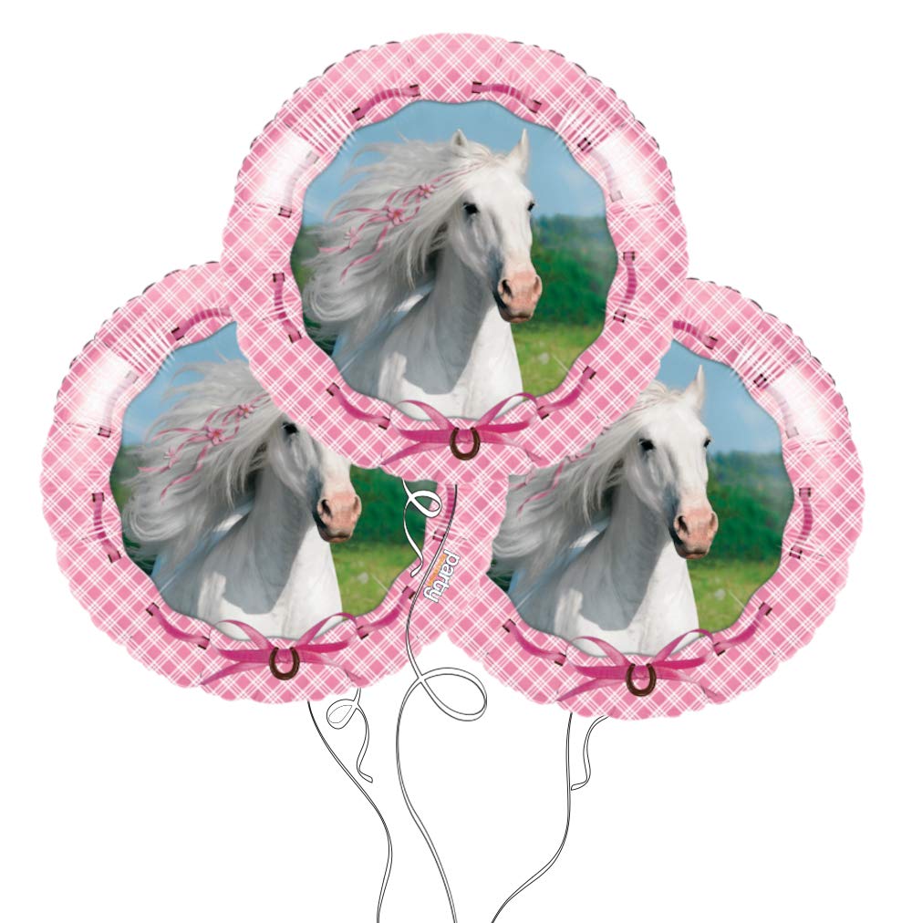 Horse & Pony Party Mylar Balloons - 3 Pack | Animal Theme Birthday Decorations | Perfect for Kids Birthday Parties, Baby Showers & Farm-Themed Events