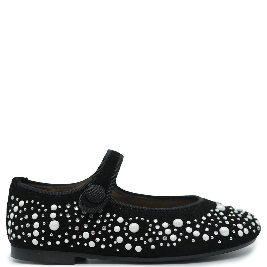 Black Pearl Mary Jane Shoes for Women - Elegant & Comfortable Flats - Perfect for Work, Weddings & Casual Outfits