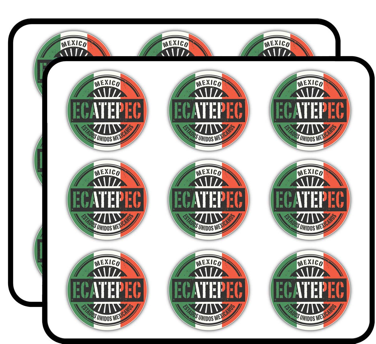 Ecatepec Mexico World Flag Stamps - 2 Inch Decorative Stickers for Scrapbooking, Planner & Calendar Decor (18 Pack) - Perfect for DIY Crafts, Journaling and Travel Memory Books