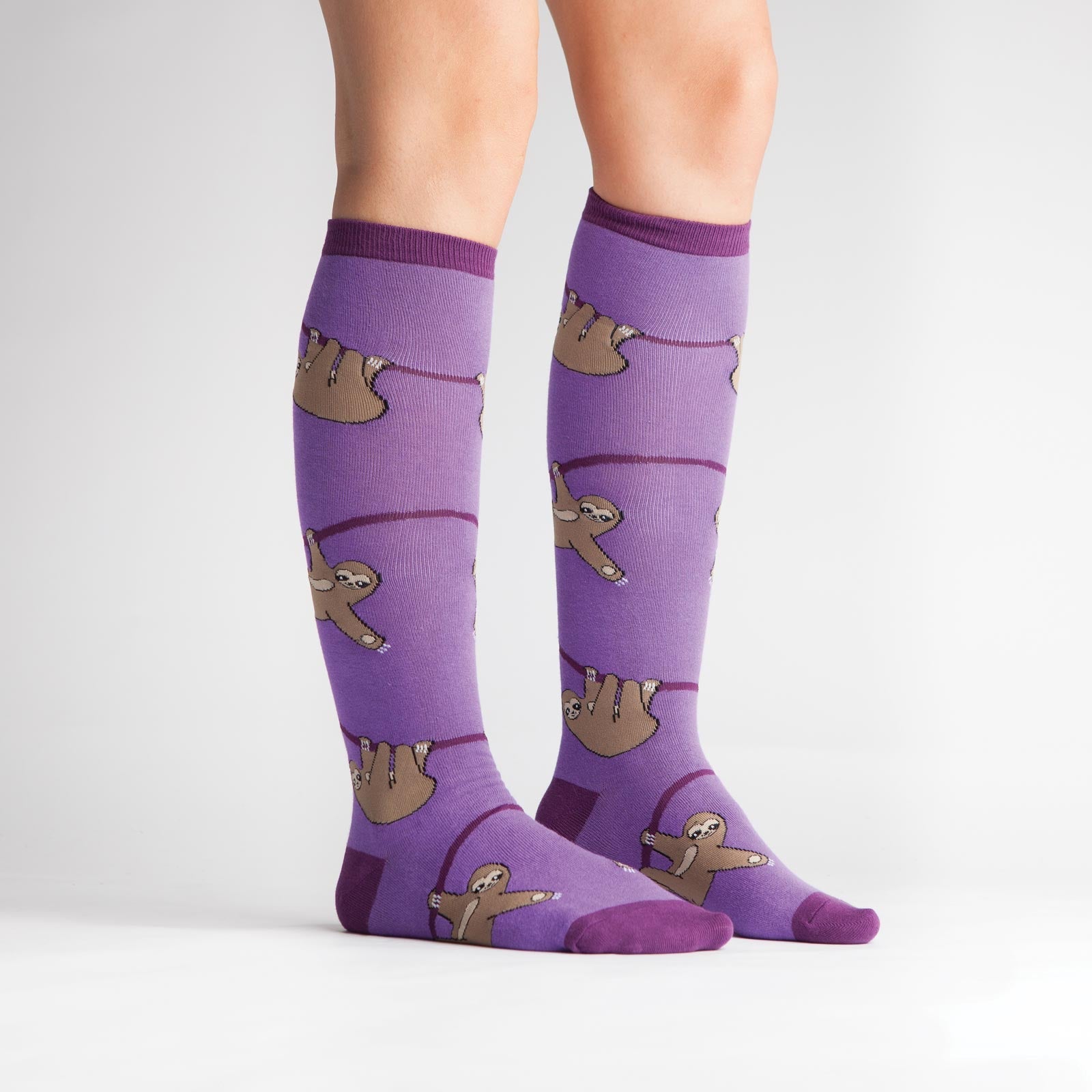 Sloth Print Knee High Socks for Women - Fun & Comfortable Crew Socks - Perfect for Cosplay, Gifts, and Everyday Wear