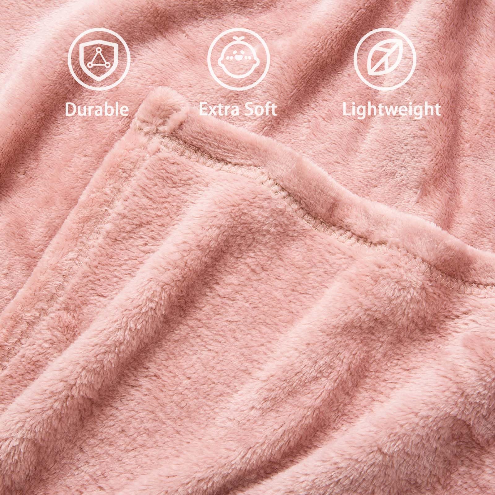 Excervent 2-in-1 Travel Blanket & Pillow - Soft Flannel Airplane Blanket with Carry Case & Luggage Strap (65x40 Inches, Pink) - Perfect for Flights, Road Trips, Camping & Home Comfort