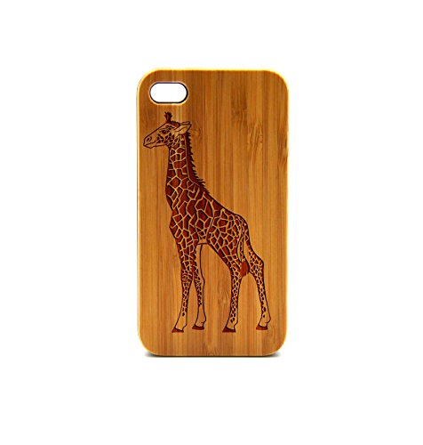 Premium Real Wood iPhone 6 Plus Case - Handcrafted Giraffe Pattern Wooden Phone Cover - Durable & Eco-Friendly Protection - Perfect for Outdoor Adventures, Travel & Daily Use