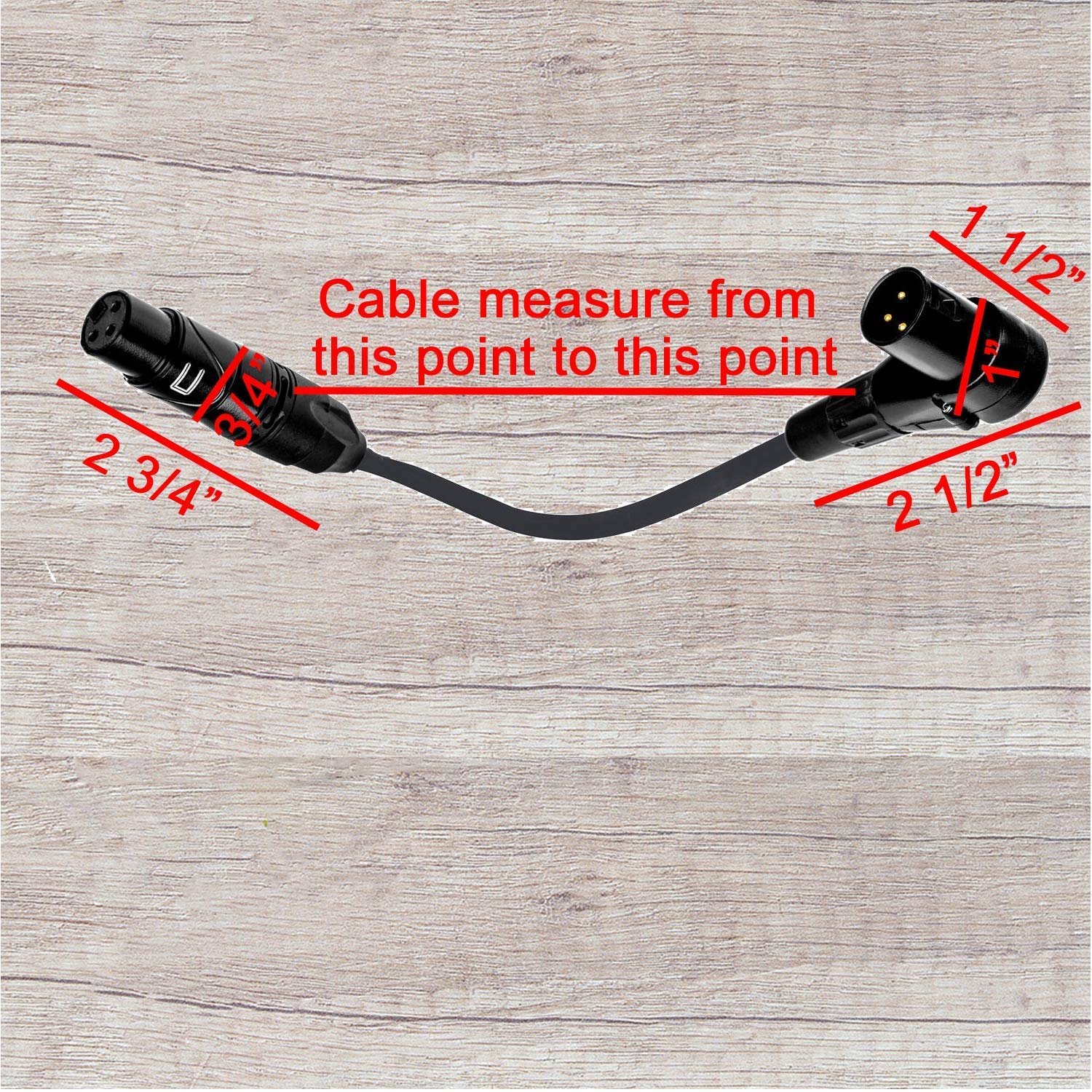 Professional 3-Pin XLR Cable Right Angle Male to Straight Female - 1ft White Balanced Microphone Cable for Powered Speakers, Audio Interface & Mixer - Perfect for Live Performances, Studio Recording & DJ Setups