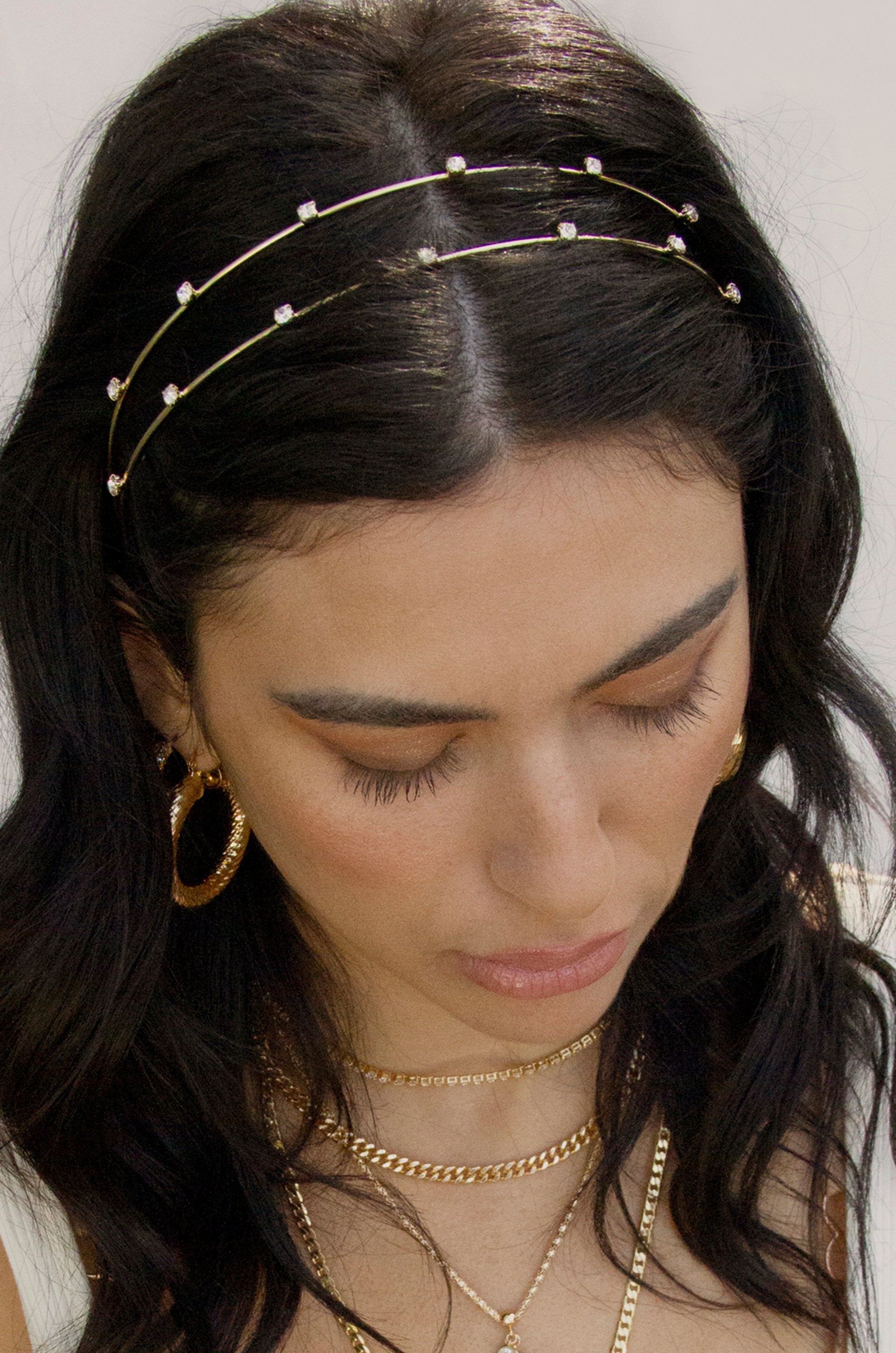 Elegant Crystal Beaded Gold Headband for Women - Perfect for Weddings, Parties, and Special Occasions