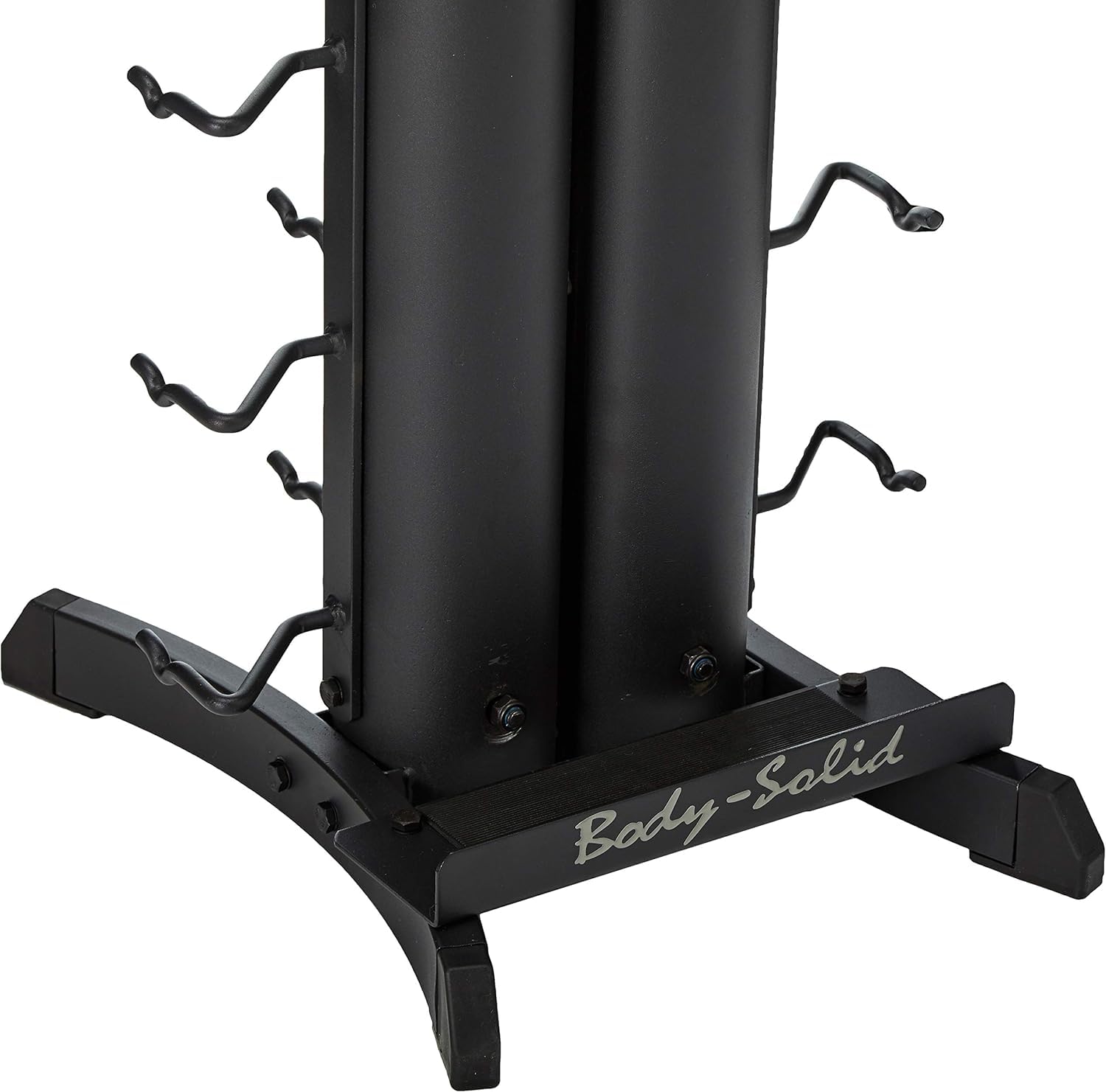 Body-Solid Vertical Gym Organizer with Lat Bar, Curl Bar, Revolving Bars & Tricep Pressdown - Compact Storage Rack for 20 Handles & Straps - Perfect for Home Gym Equipment Organization & Space Saving Workout Accessories Storage