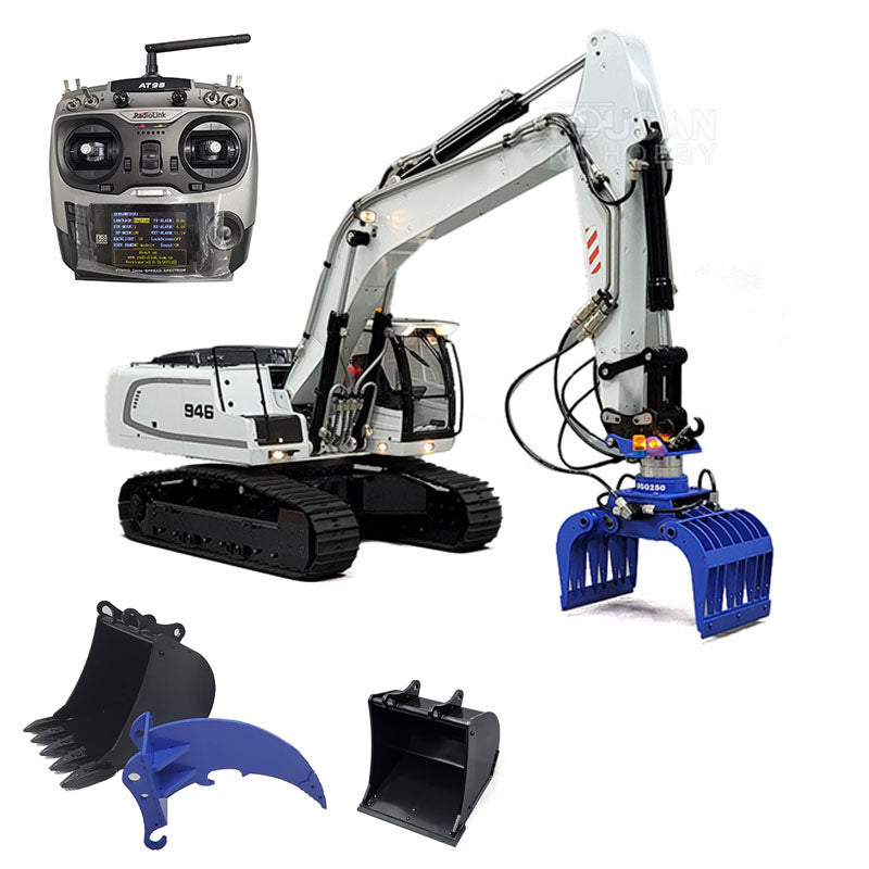 1/14 Scale Remote Control Excavator - 9CH Tracked Digger with Metal Bucket & Ripper, 2-Section Arm, LED Lights, Motor ESC & Hydraulic Cylinders - Perfect for Construction Play, Outdoor Sandbox Digging & RC Hobby Enthusiasts