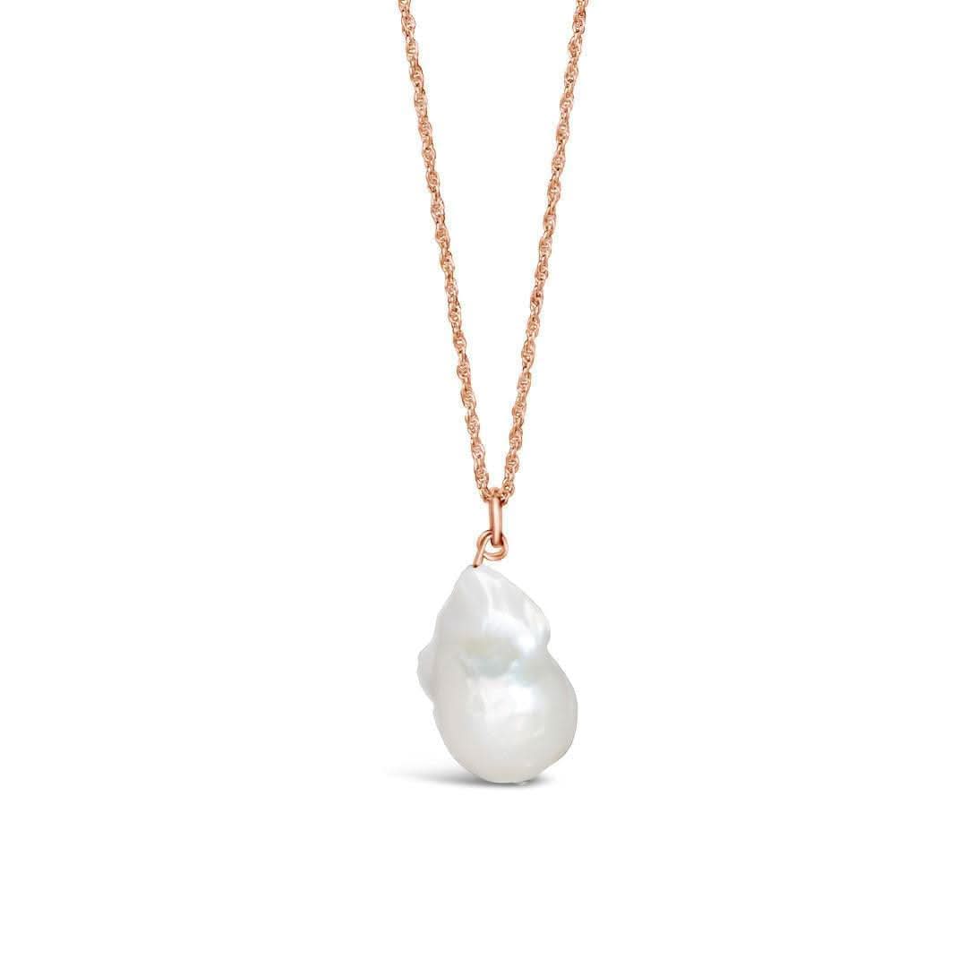 Elegant Baroque Pearl Necklace in Ivory with Rose Gold Accents - Perfect for Weddings, Parties & Special Occasions