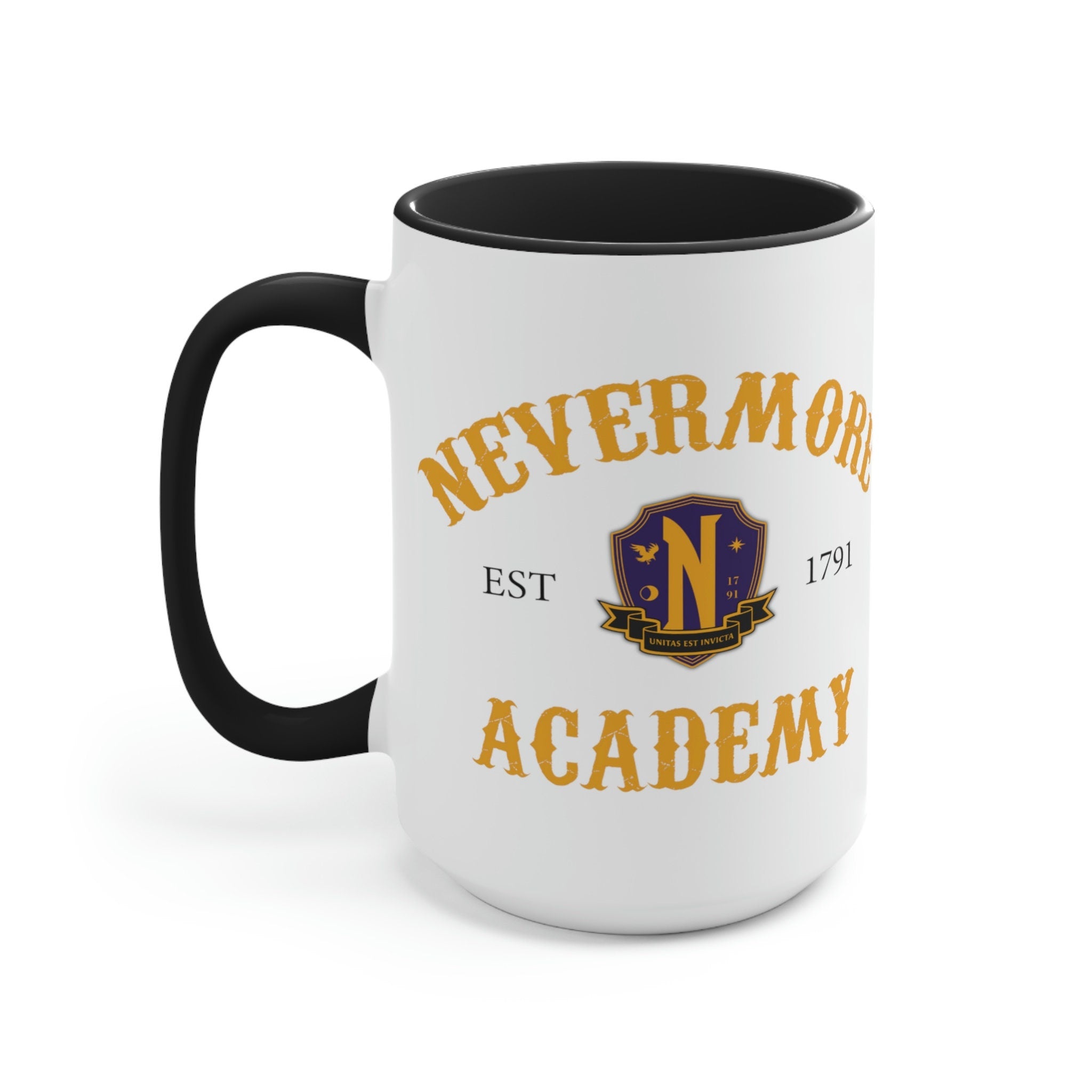 Nevermore Academy Coffee Mug - Wednesday Addams Inspired Ceramic Cup - Gothic Horror TV Show Merch - Perfect for Coffee, Tea & Hot Drinks at Home or Office