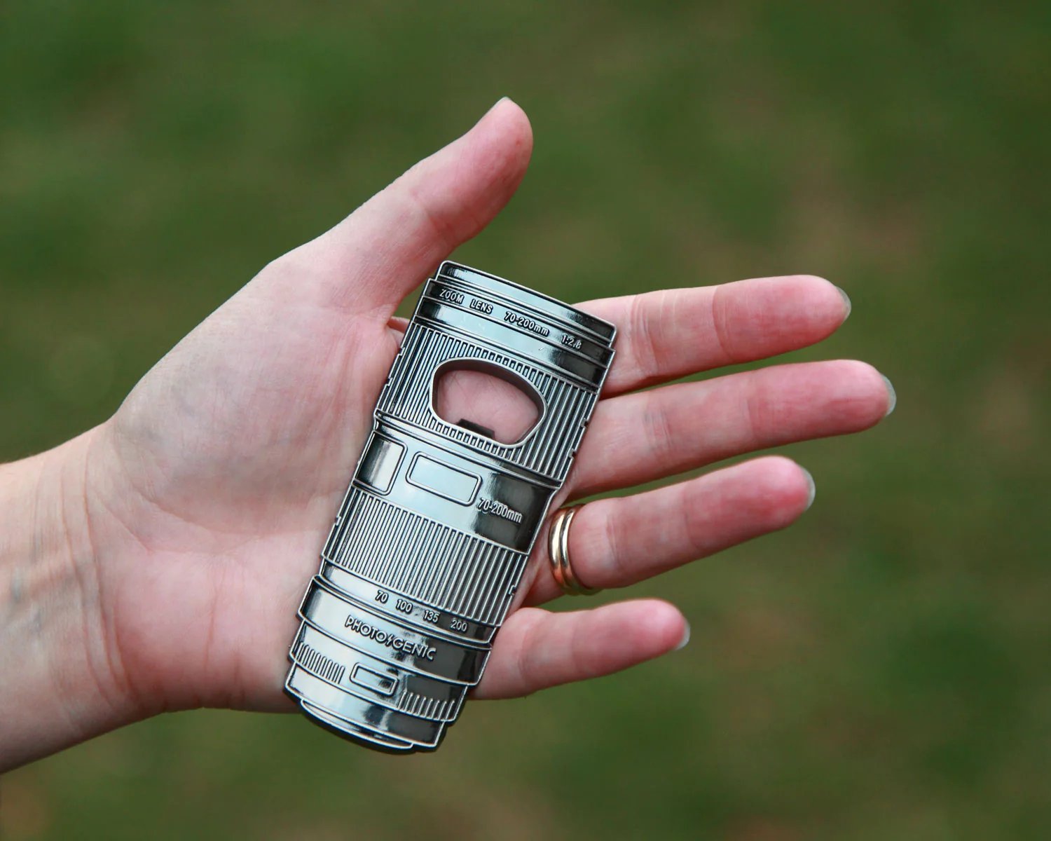Premium Telephoto Bottle Opener - Silver | Professional Photography Accessory & Bar Tool for Outdoor Events, Parties, and Travel