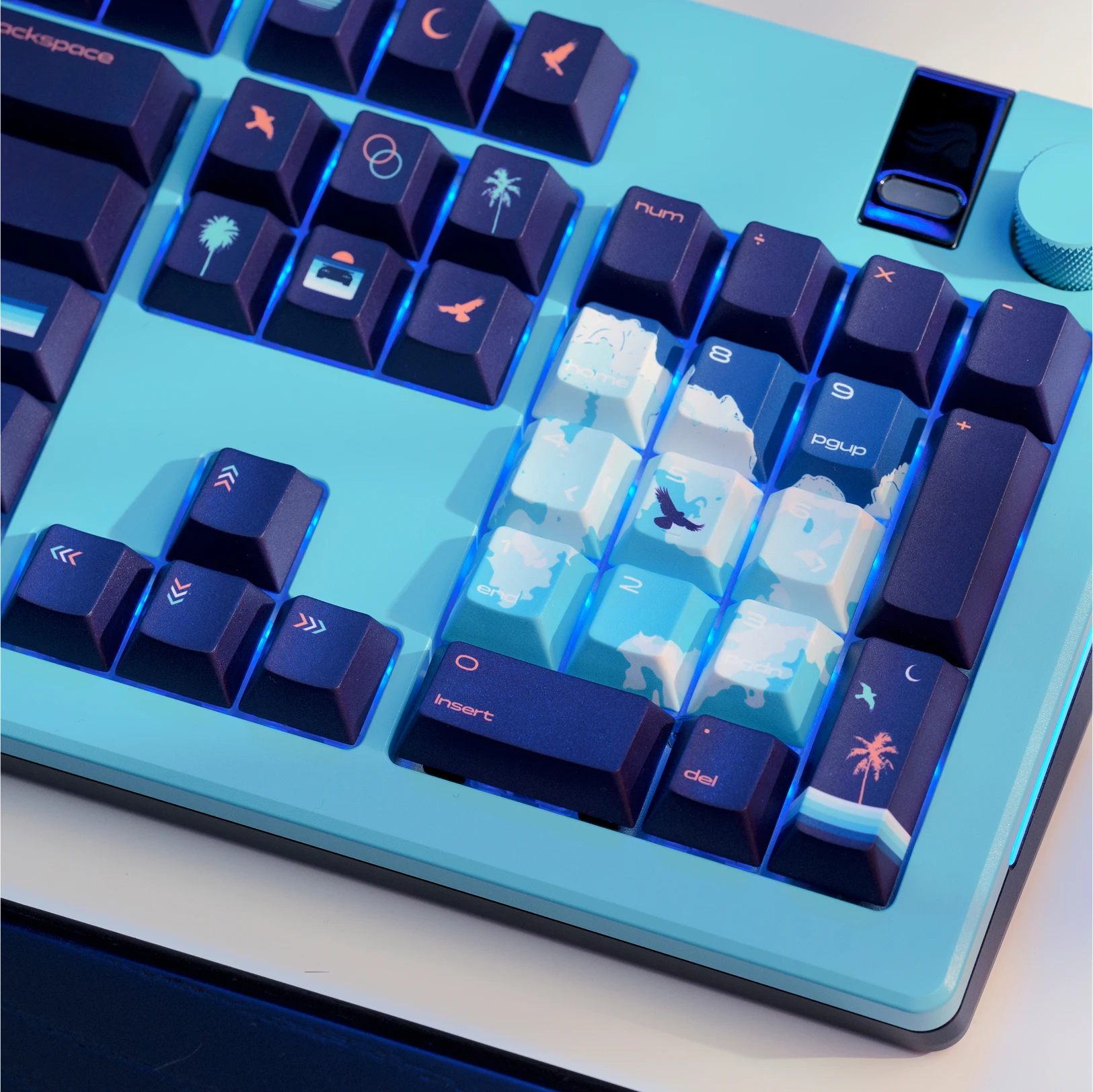 GPBT Synth Sunrise Keycaps - Premium Custom Mechanical Keyboard Keycaps for Typing & Gaming | Perfect for RGB Backlit Keyboards & Custom Builds