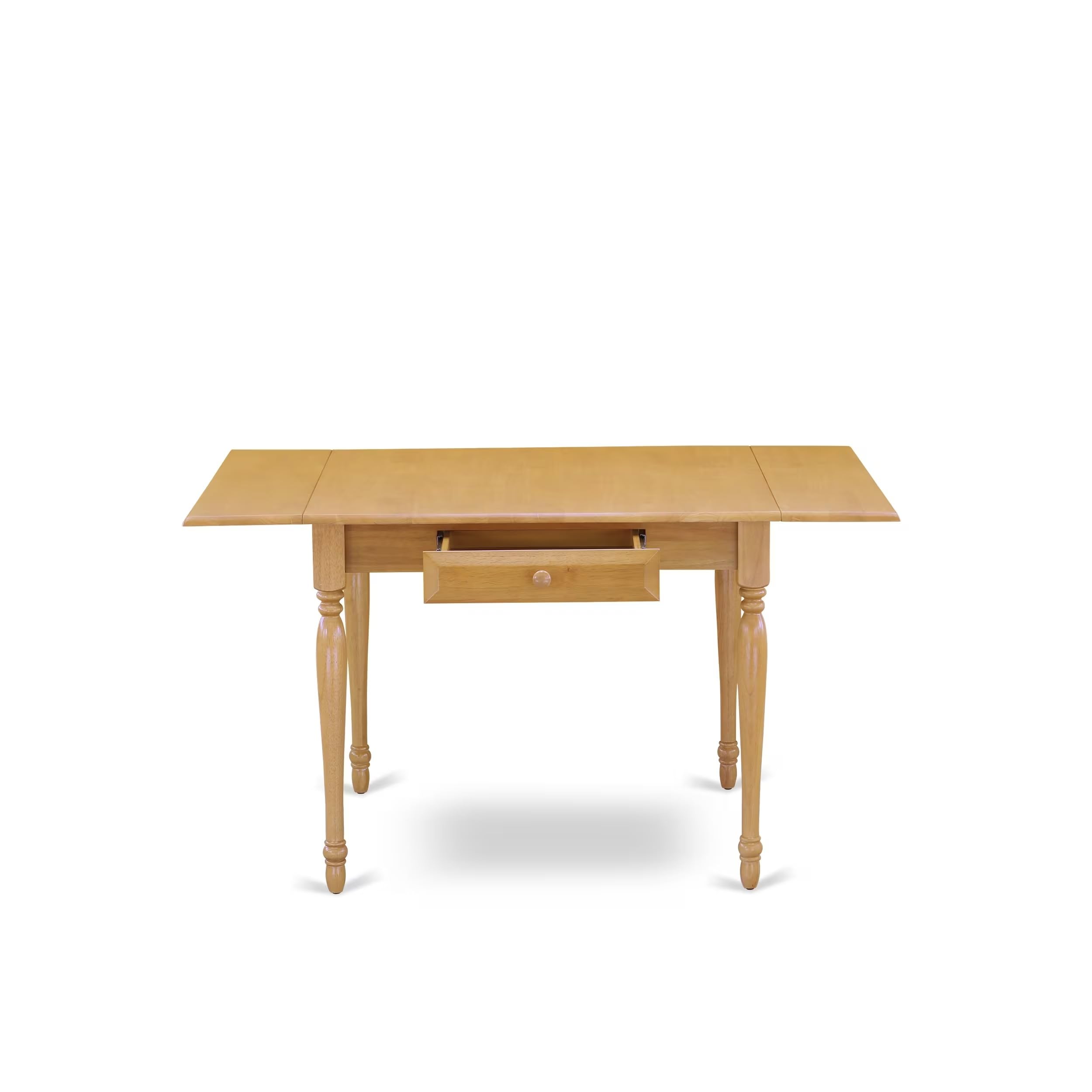 East West Furniture MZGR3-OAK-W 3 Piece Oak Dining Table Set with Drop Leaf & 2 Wooden Chairs, 36x54 Inch - Perfect for Small Spaces, Breakfast Nooks & Cozy Dining Rooms