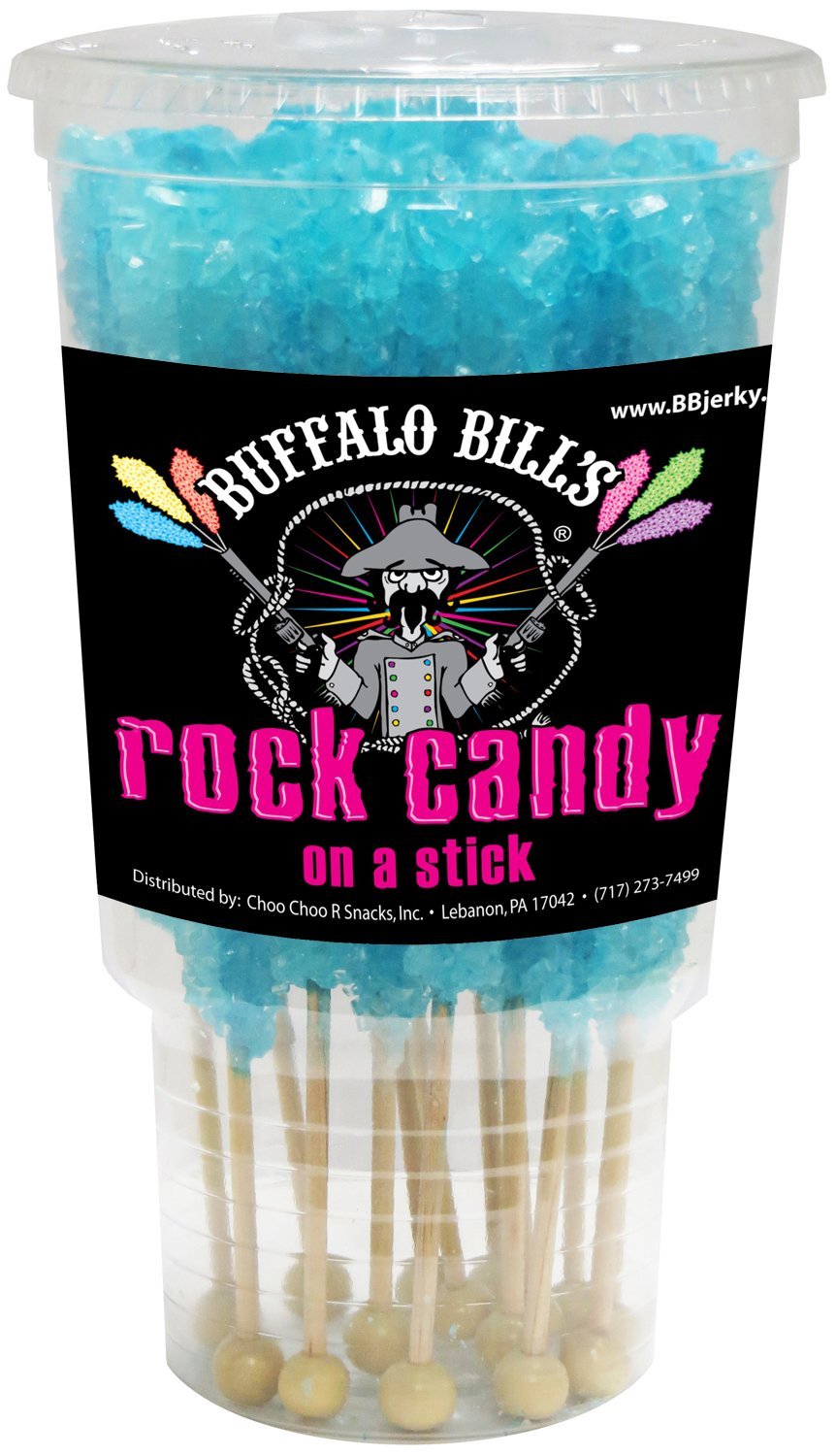 Buffalo Bills Light Blue Cotton Candy Rock Candy Sticks - 12 Count, Crystal Sugar Candy on a Stick for Parties, Gifts & Game Day Snacks
