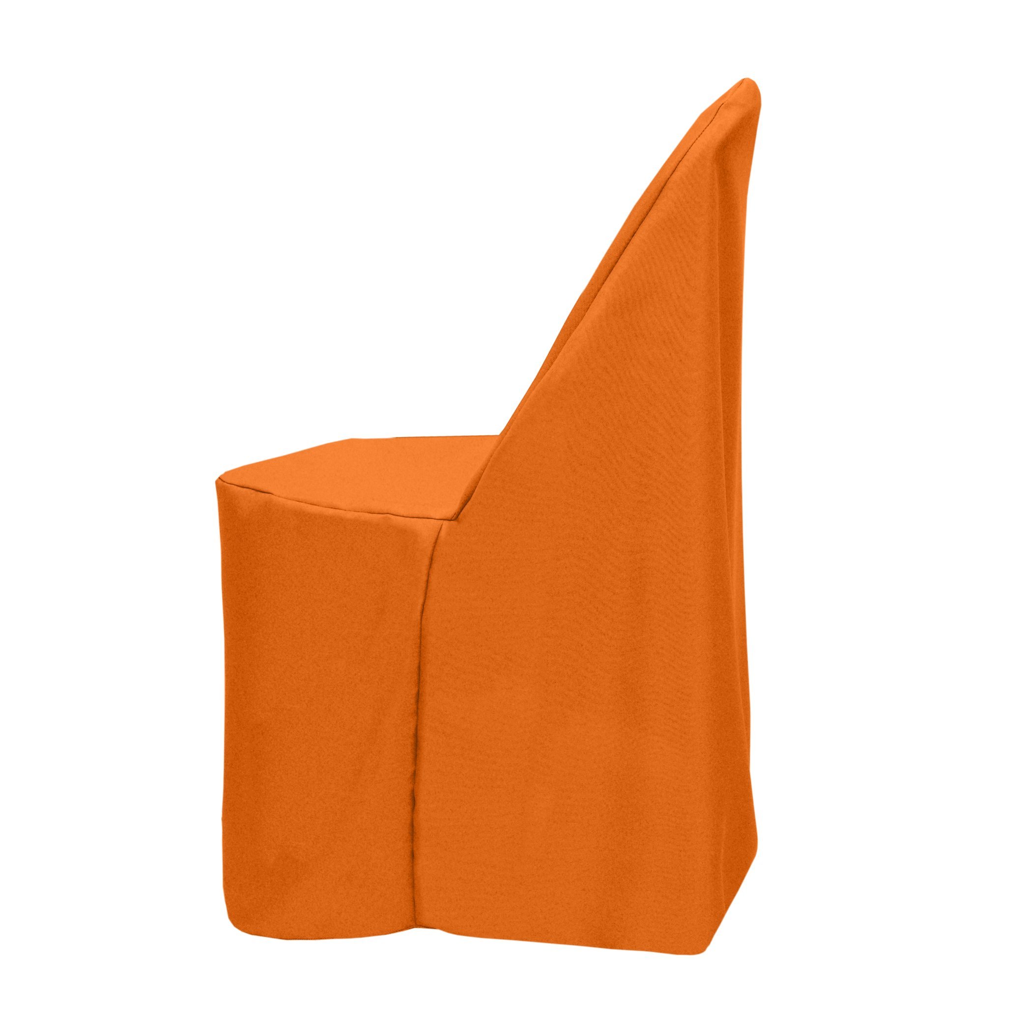 10-Pack Orange Polyester Folding Chair Covers - Waterproof & Wrinkle-Resistant for Metal/Plastic Chairs - Perfect for Weddings, Parties, and Events