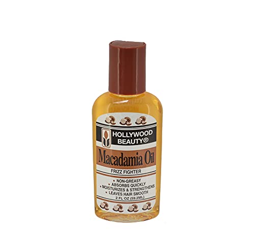 Hollywood Beauty 100% Pure Macadamia Oil - 2 Oz Bottle (Pack of 24) for Hair, Skin & Nails - Natural Moisturizer & Conditioner for Dry Hair Care, Scalp Treatment & Cuticle Oil