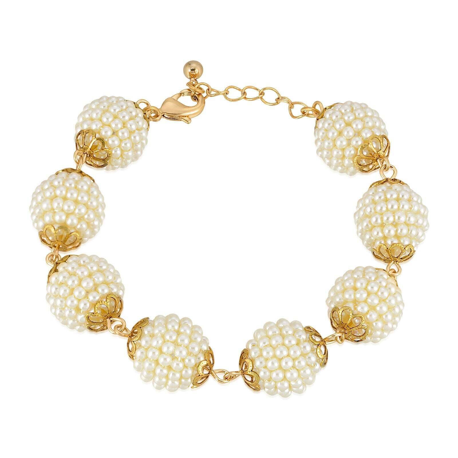 1928 Multi-Layer Round Seeded Faux Pearl Ball Bracelet for Women - Elegant Vintage Style Jewelry for Parties, Weddings & Everyday Wear
