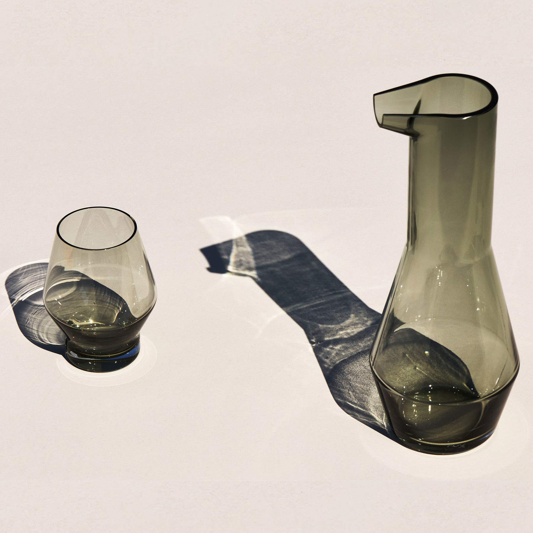 NUDE Smoke Glass Beak Water Carafe - Lead-Free Crystal Decanter for Wine & Water, Perfect for Dining, Entertaining & Gift Giving
