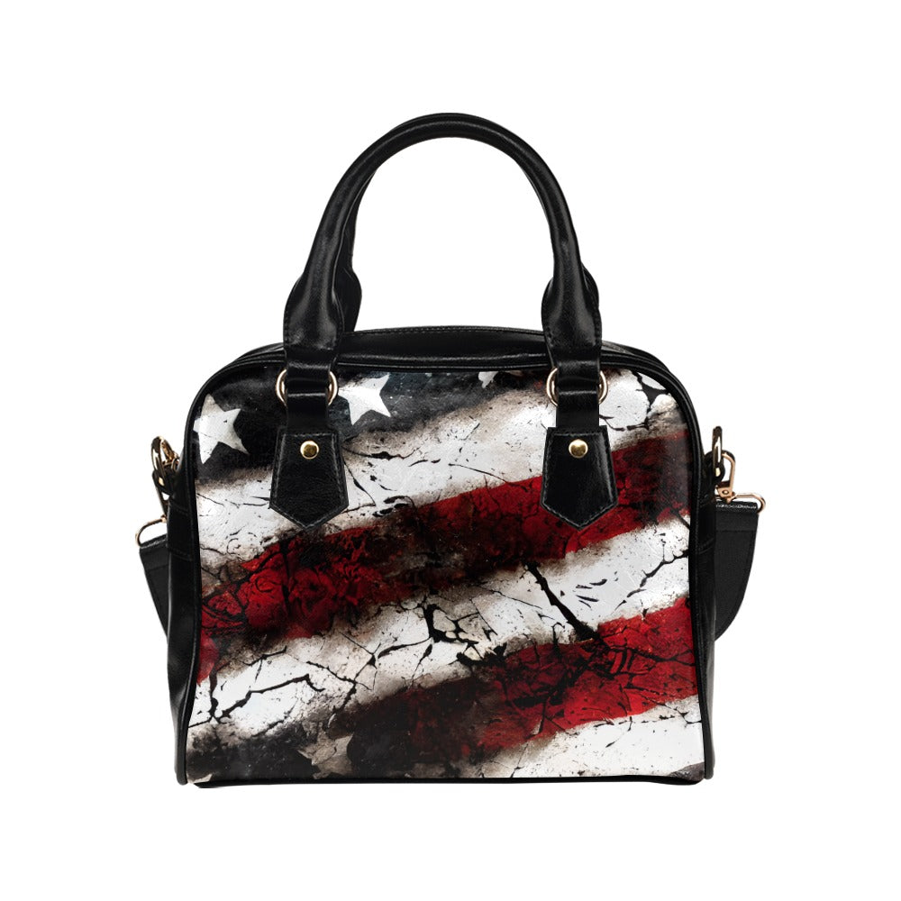 Vintage Grunge USA Shoulder Handbag for Women - Trendy Crossbody Purse for Casual Outfits, Travel & Everyday Use