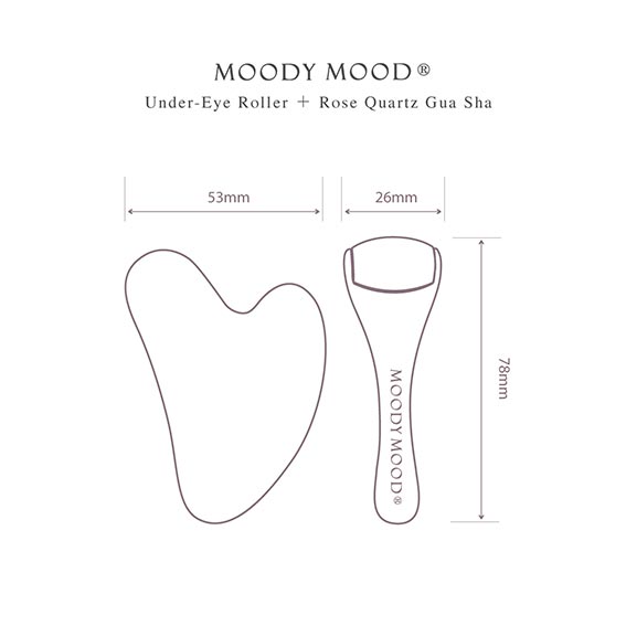 Revitalizing Moody Mood Under Eye Roller & Jade Gua Sha Set for Dark Circles & Puffiness – Perfect for Morning Skincare & Relaxation