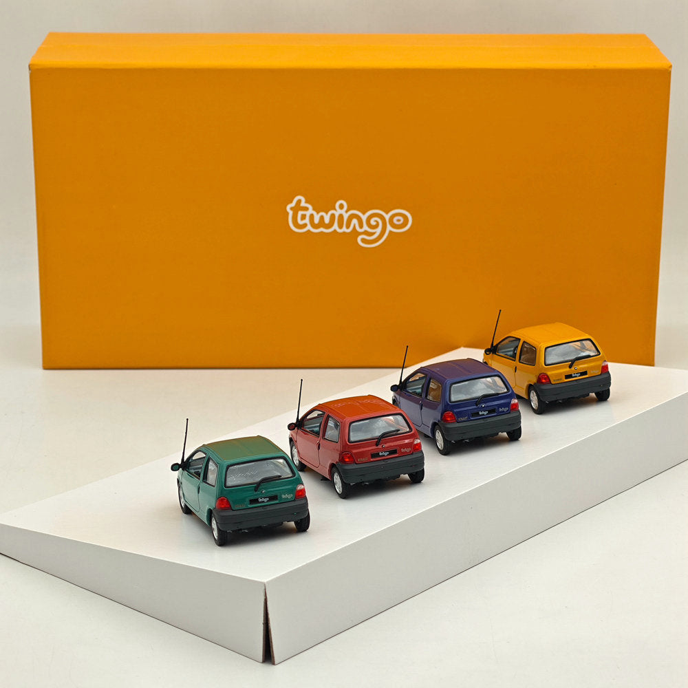 1/43 Scale Norev Renault Twingo Diecast Model Car - 1993 Collector's Edition (4-Piece Gift Box Set) | Perfect for Car Enthusiasts, Display Collections & Retro Car Decor