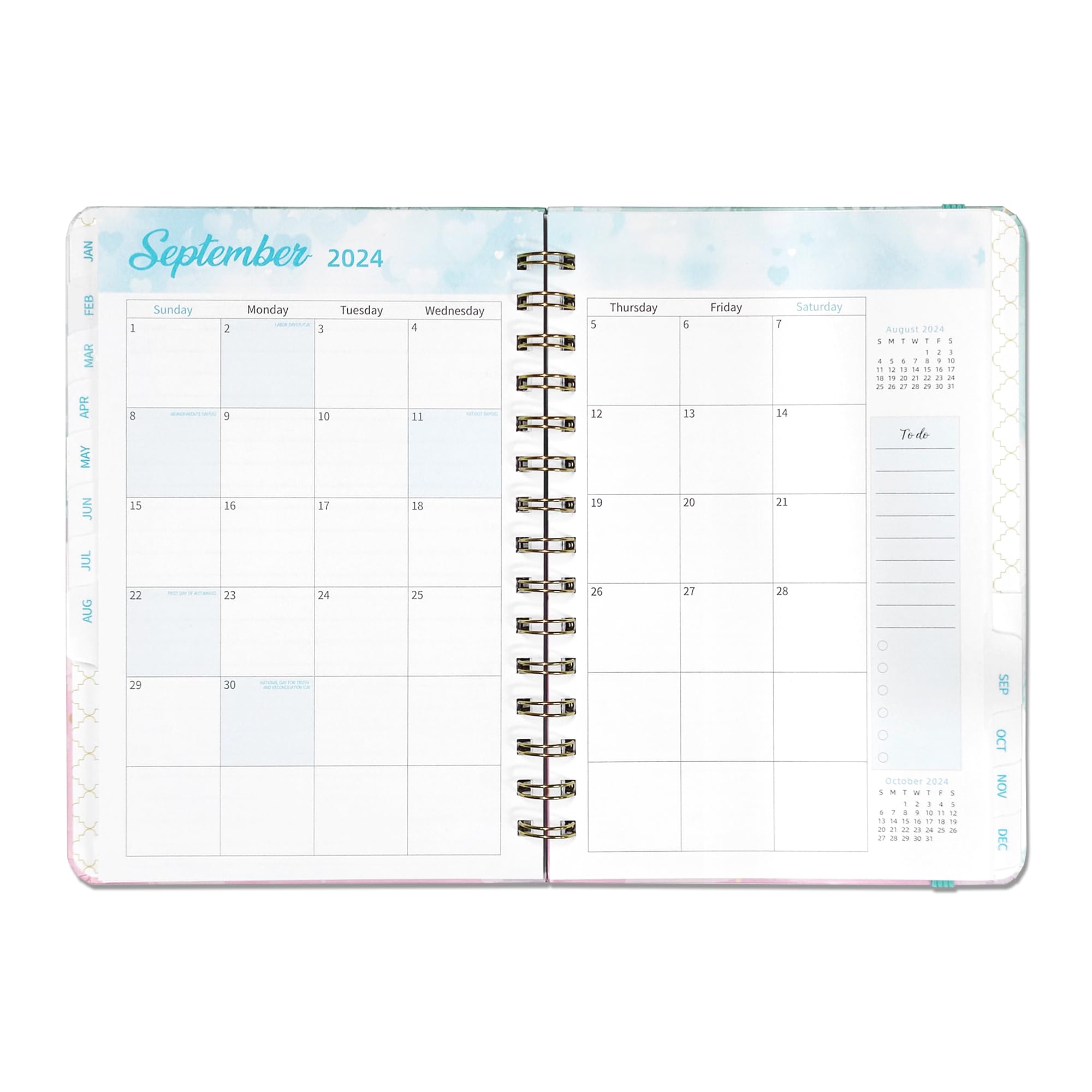 2024-2025 Planner Organizer - A5 Spiral Bound Hardcover Calendar (6.5