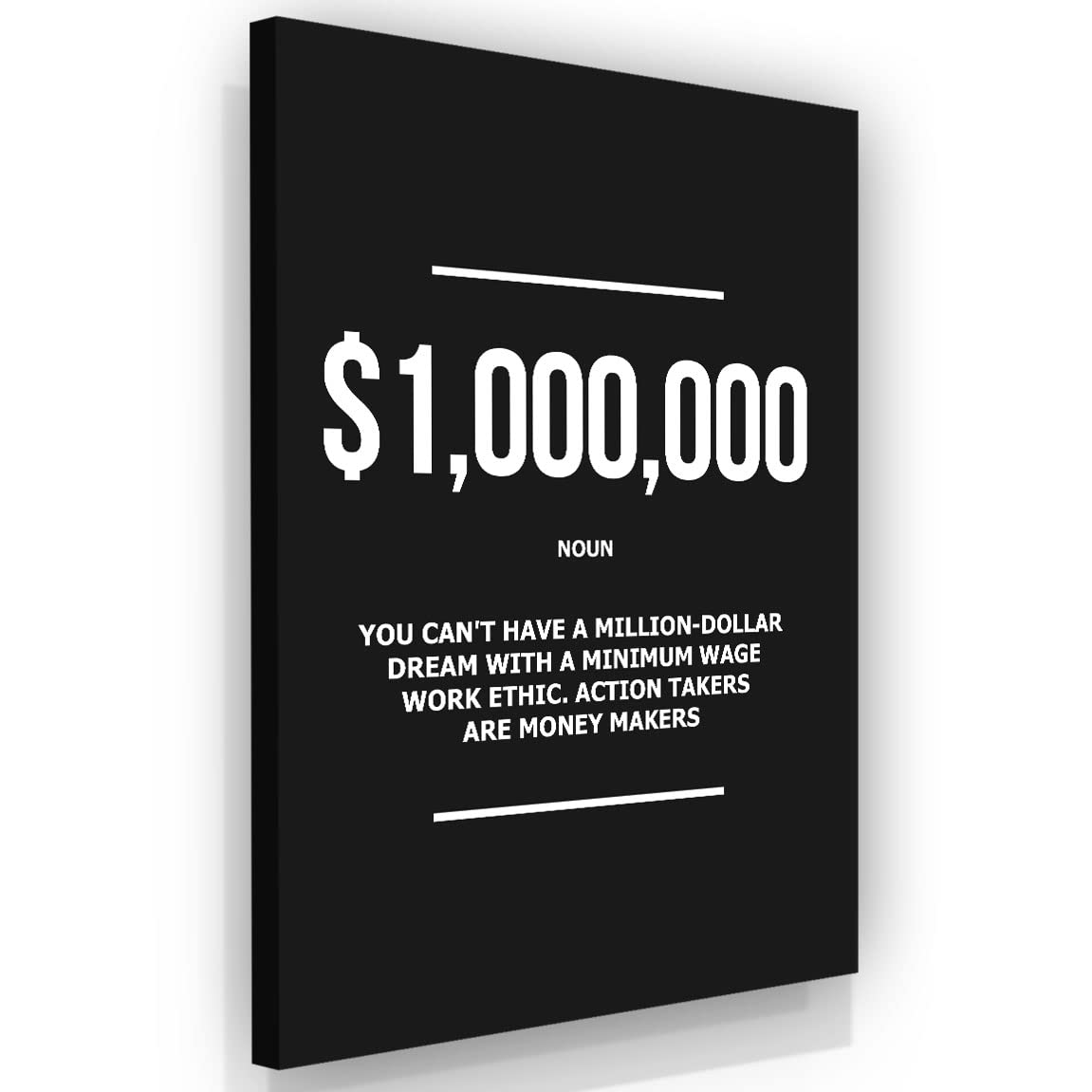 SuccessHunters 1 Million Dollar Definition Wall Art - Motivational Office Decor, Millionaire Canvas Print, Money Modern Art Print, $1,000,000 Financial Artwork - Perfect for Home Office, Living Room & Business Spaces (48