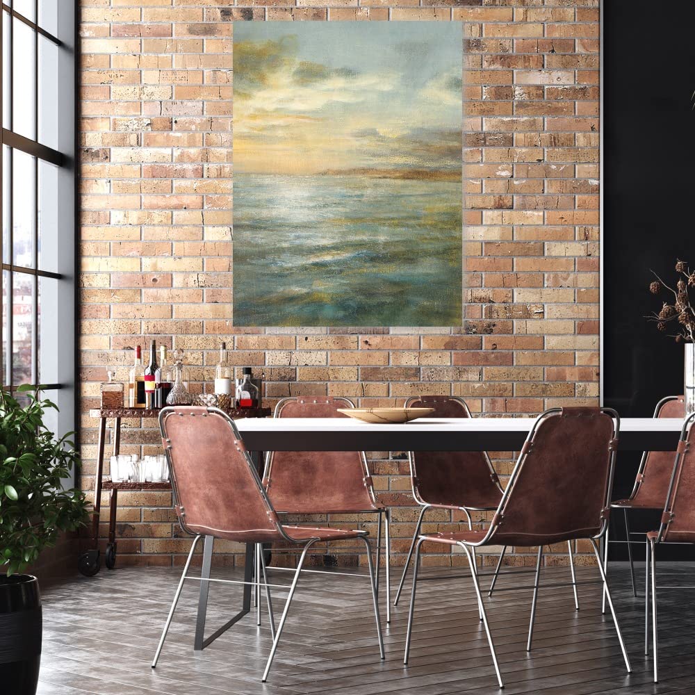 Serene Sea III by Danhui Nai - Stretched Canvas Wall Art Print for Home & Office Decor (24x32 Inches) - Ready to Hang Ocean Painting for Living Room, Bedroom, Bathroom, Kitchen, Dining Area & Bar
