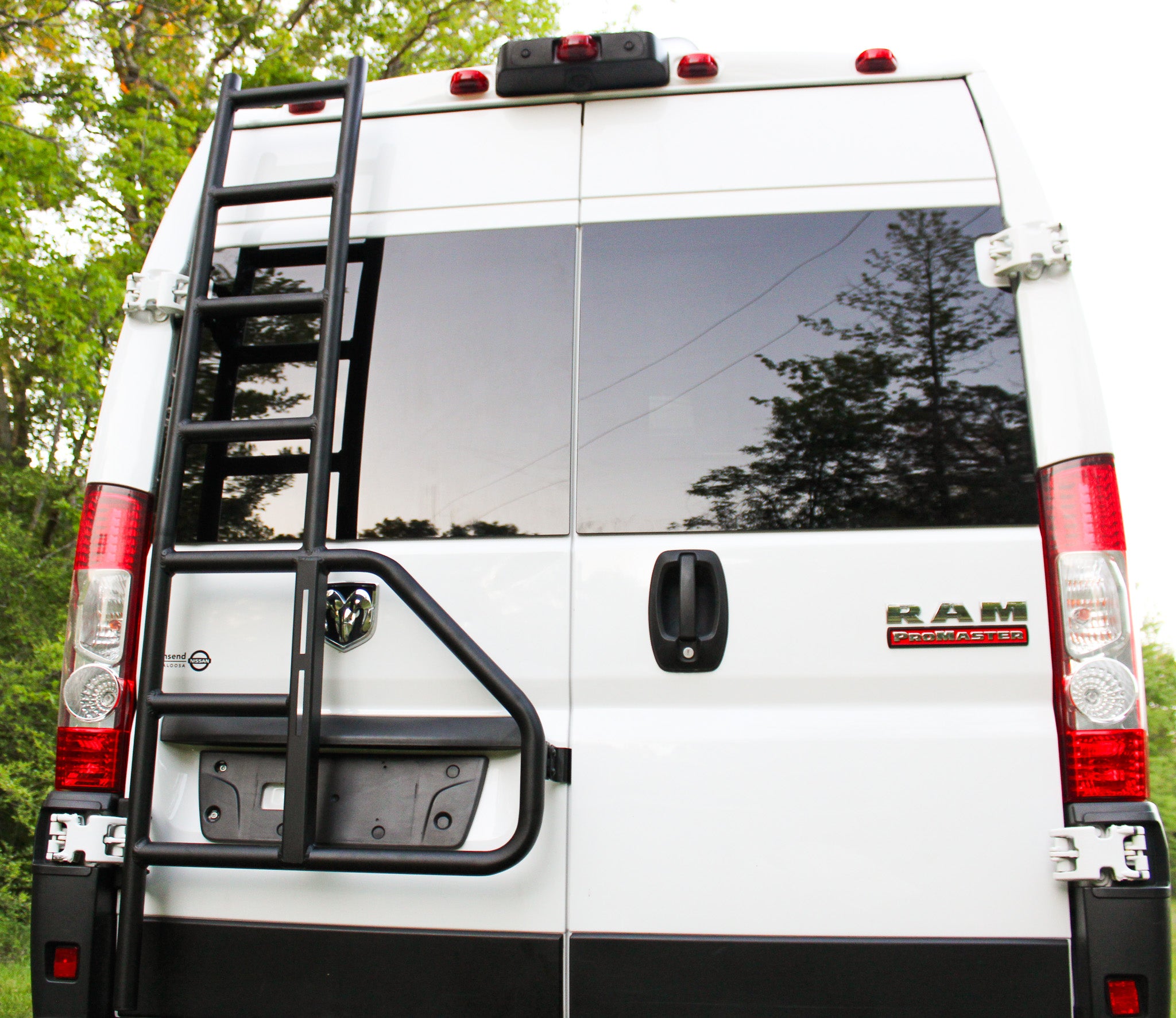 Aluminess Ram ProMaster Rear Door Ladder - Heavy Duty Aluminum Truck Ladder for Van Access & Roof Rack - Perfect for Camping, Work Trucks & Outdoor Adventures
