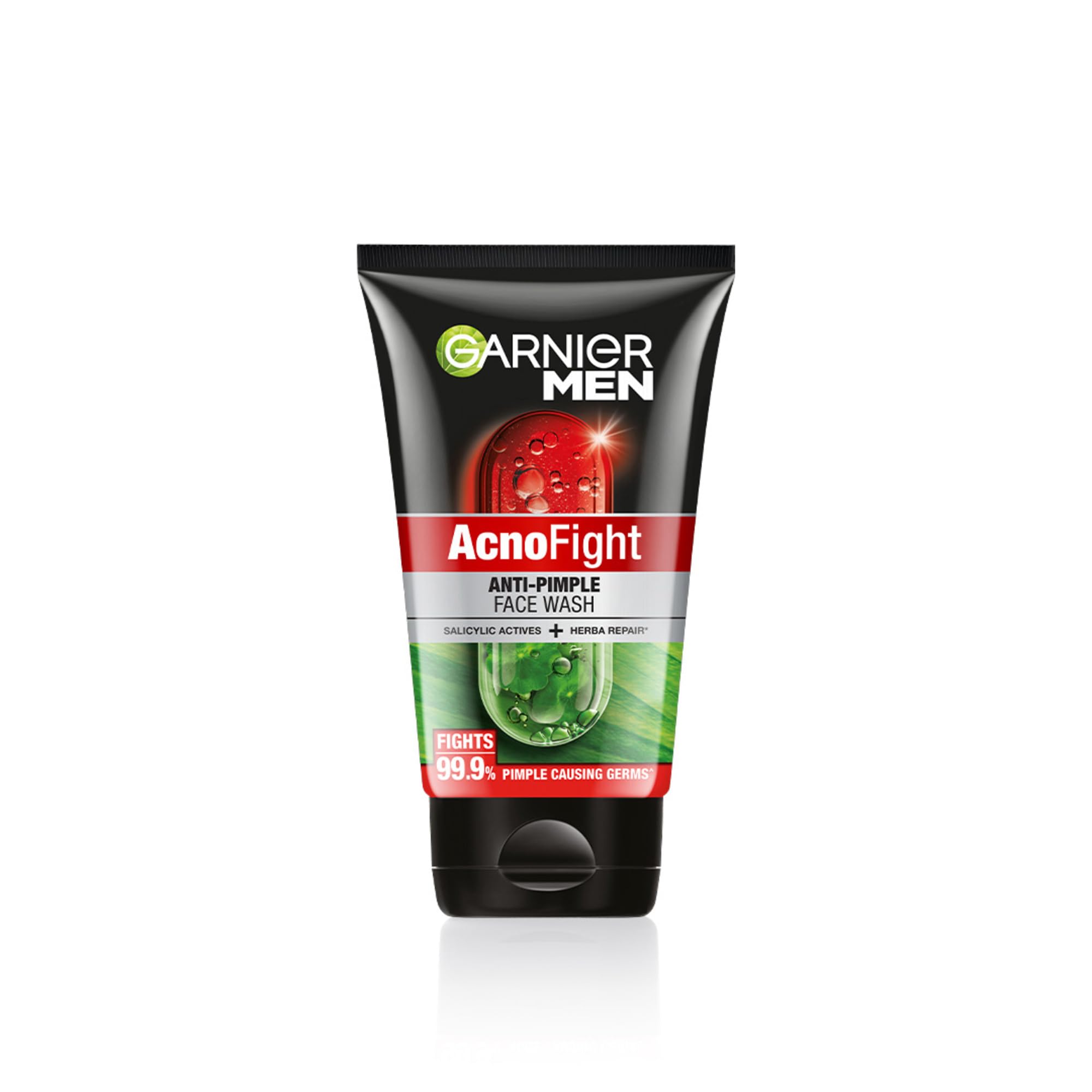 Garnier Men Acno Fight Anti Pimple Face Wash with Salicylic Acid & Herba Repair - 150g Oil-Free Cleanser for Acne-Prone Skin | Daily Skincare Routine for Men, Prevents Breakouts & Soothes Irritation