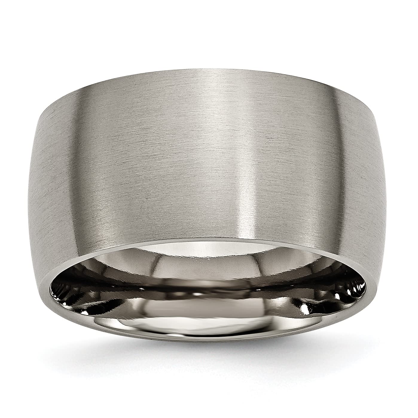 Titanium Wedding Band Ring for Men & Women - 12mm Half Round Plain Classic Design - Durable & Hypoallergenic - Perfect for Engagement, Anniversary & Everyday Wear
