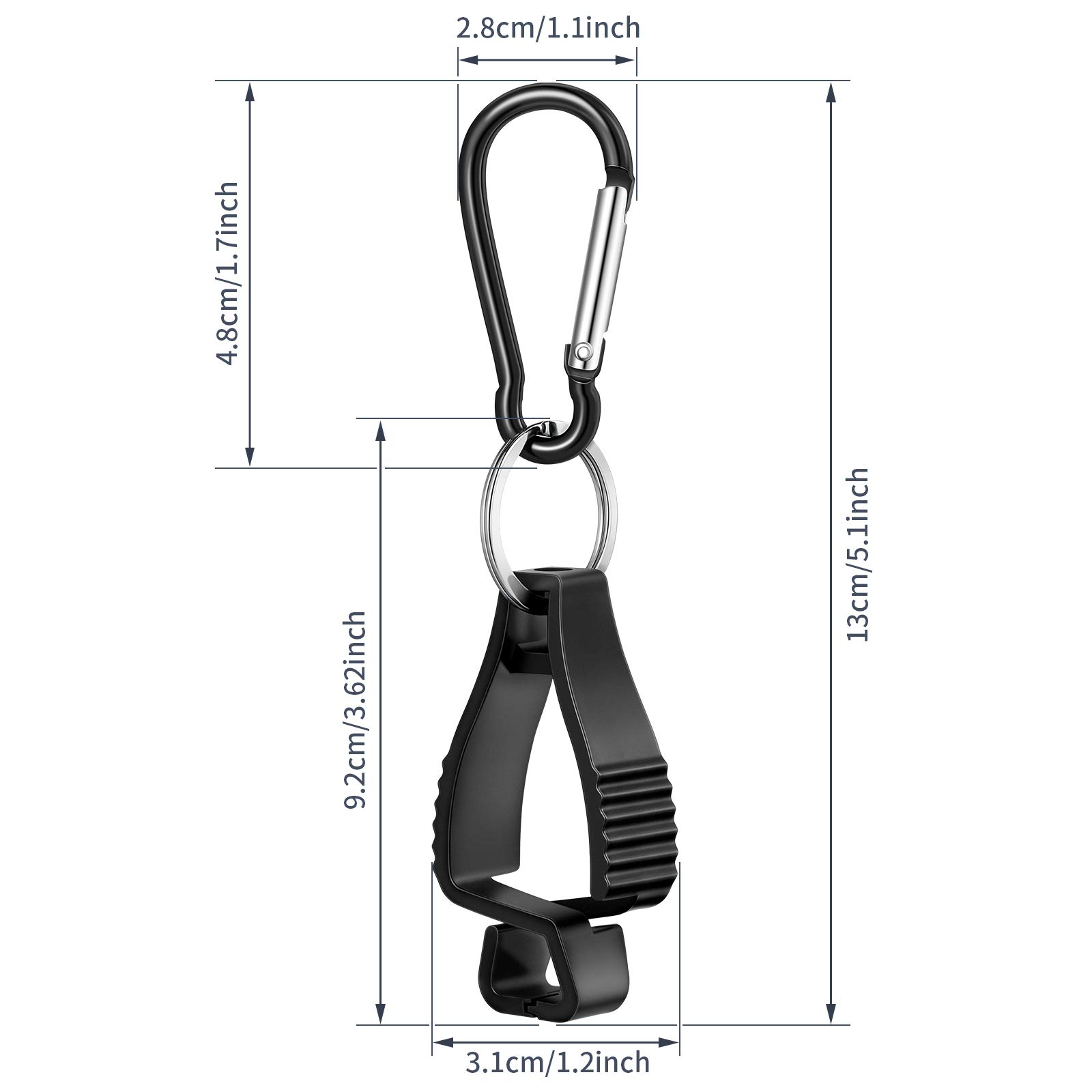 Jetec 6-Pack Black Glove Clips - Heavy Duty Work Glove Holder & Safety Clamp for Construction, Helmets, and Tool Belts - Secure Glove Storage for Job Sites, Workshops, and Outdoor Activities