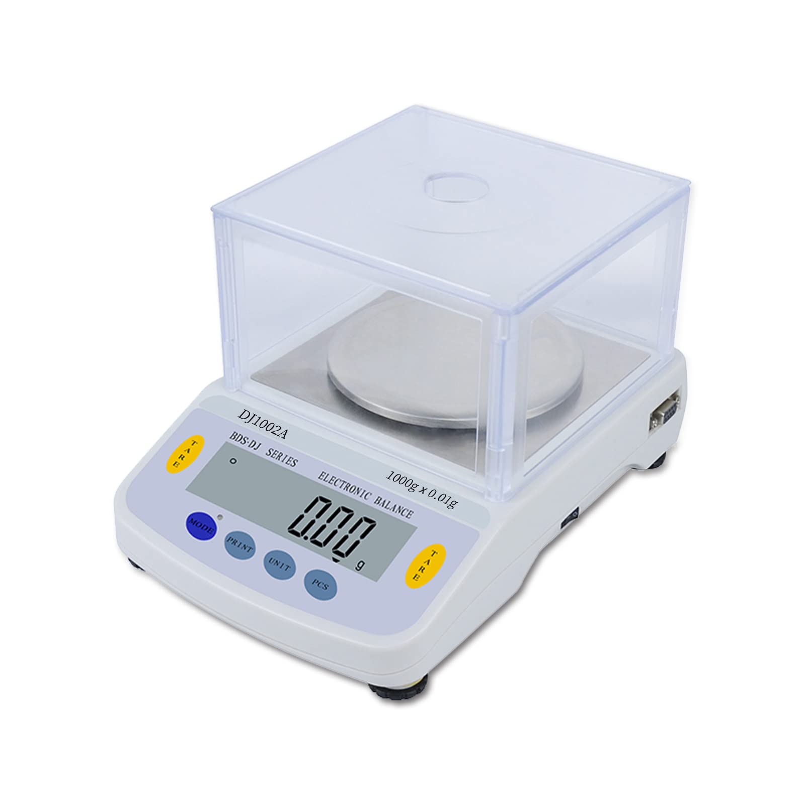 Precision Digital Lab Scale 1000g x 0.01g Accuracy, 10mg Analytical Balance for Laboratory, Kitchen, Jewelry & Industrial Use with LCD Display & Printing Function - Perfect for Scientific Research, Cooking, Pharmacy & Gold Weighing