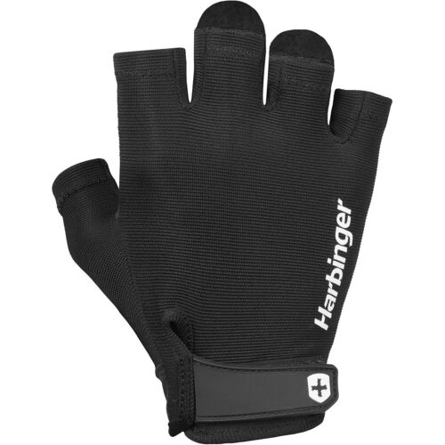Harbinger Unisex Power Gloves 2.0 - Black Weight Lifting Gloves for Gym, Cross Training & Workout - Enhanced Grip & Wrist Support for Weightlifting, Pull-Ups & Fitness Training