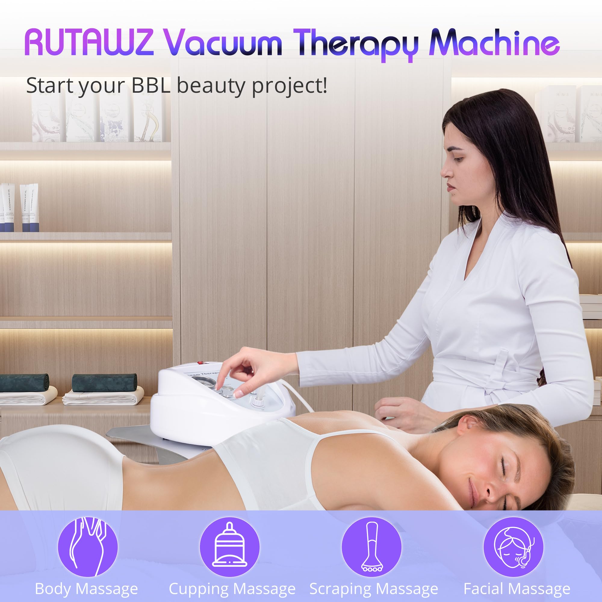 Professional Vacuum Therapy Machine for Pain Relief - Adjustable Suction Cupping Massager with 6 Modes, 24 Cups & 3 Pumps - Ideal for Home Spa, Salon Treatments, Muscle Recovery, and Relaxation Therapy