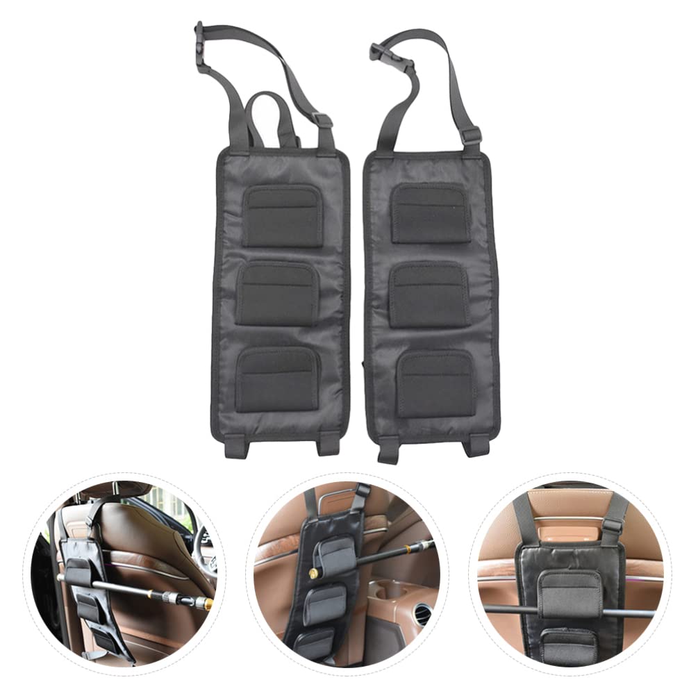 VICASKY 2-Pack Car Fishing Rod Storage Bag - Adjustable Back Seat Organizer with Neoprene Padding | Perfect for Vehicle Fishing Gear & Phone Stand | Ideal for Road Trips, Camping & Outdoor Adventures