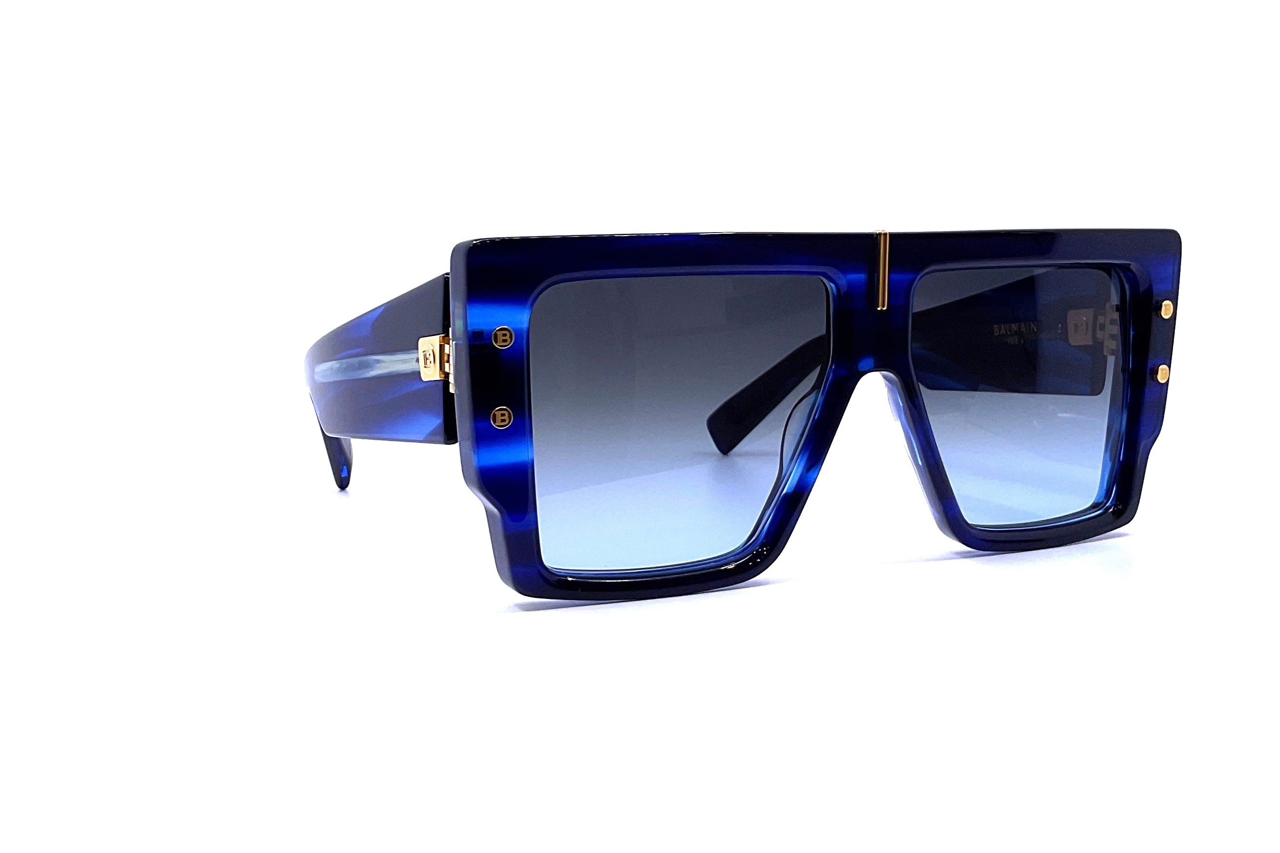 Balmain B Grand Sunglasses - Blue & Gold Aviator Style for Men & Women | Perfect for Outdoor Activities, Travel & Fashion Accessories