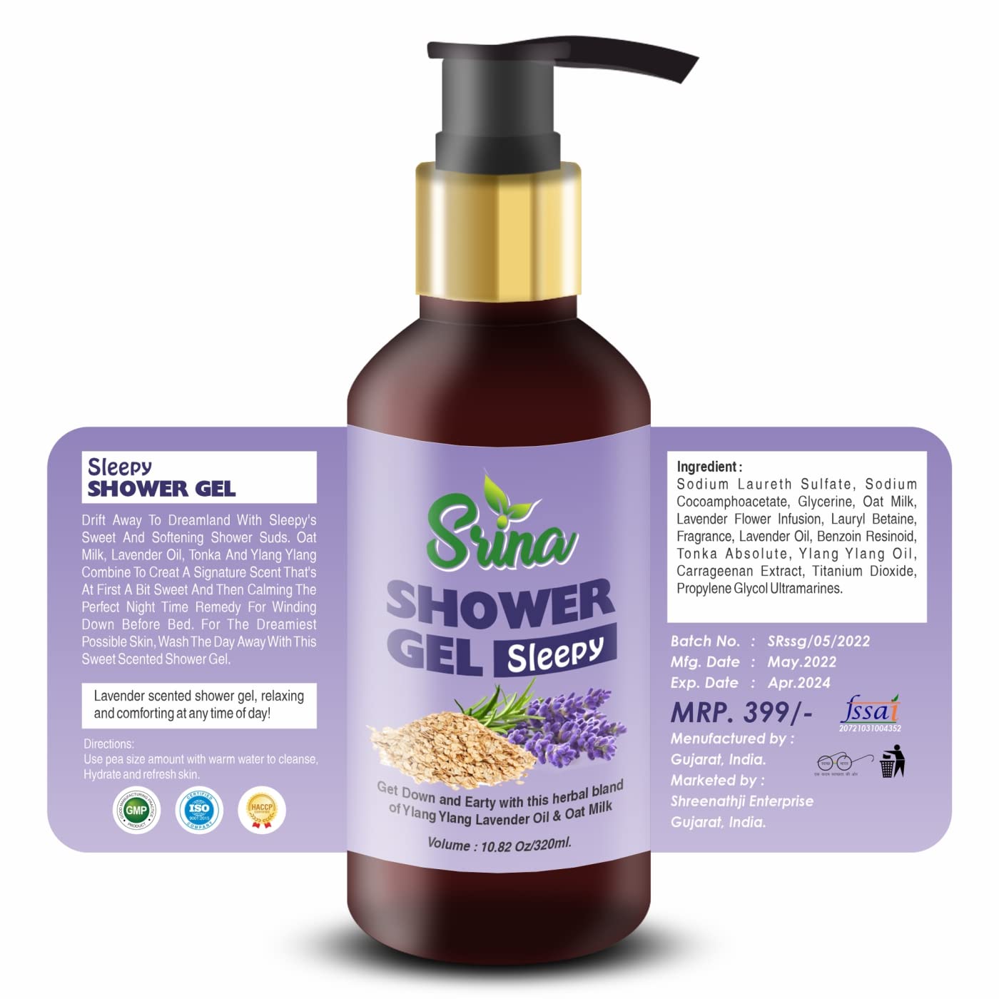 Relaxing Lavender Aromatherapy Body Wash Gel for Stress Relief & Better Sleep - Perfect for Nighttime Showers & Baths
