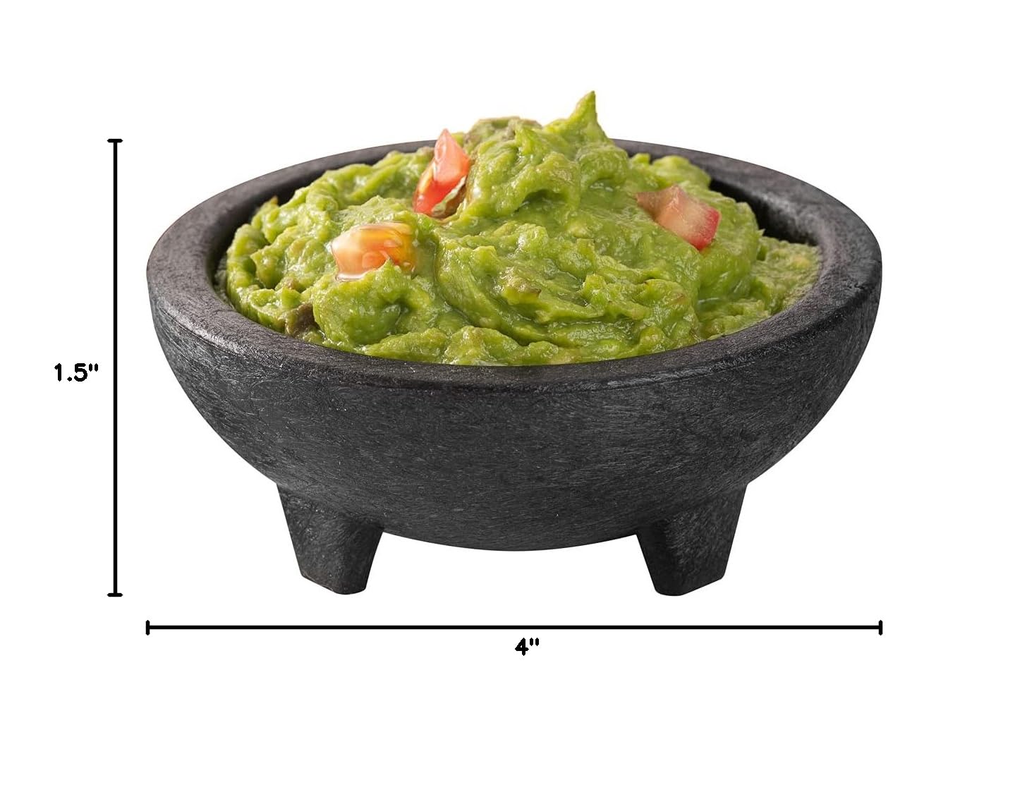 Restaurantware 4oz Salsa Bowl - 3-Legged Molcajete Style, Microwave & Dishwasher Safe Shatterproof Plastic Bowl for Guacamole, Cheese Dip & Sauces | Perfect for Parties, Restaurants & Home Entertaining