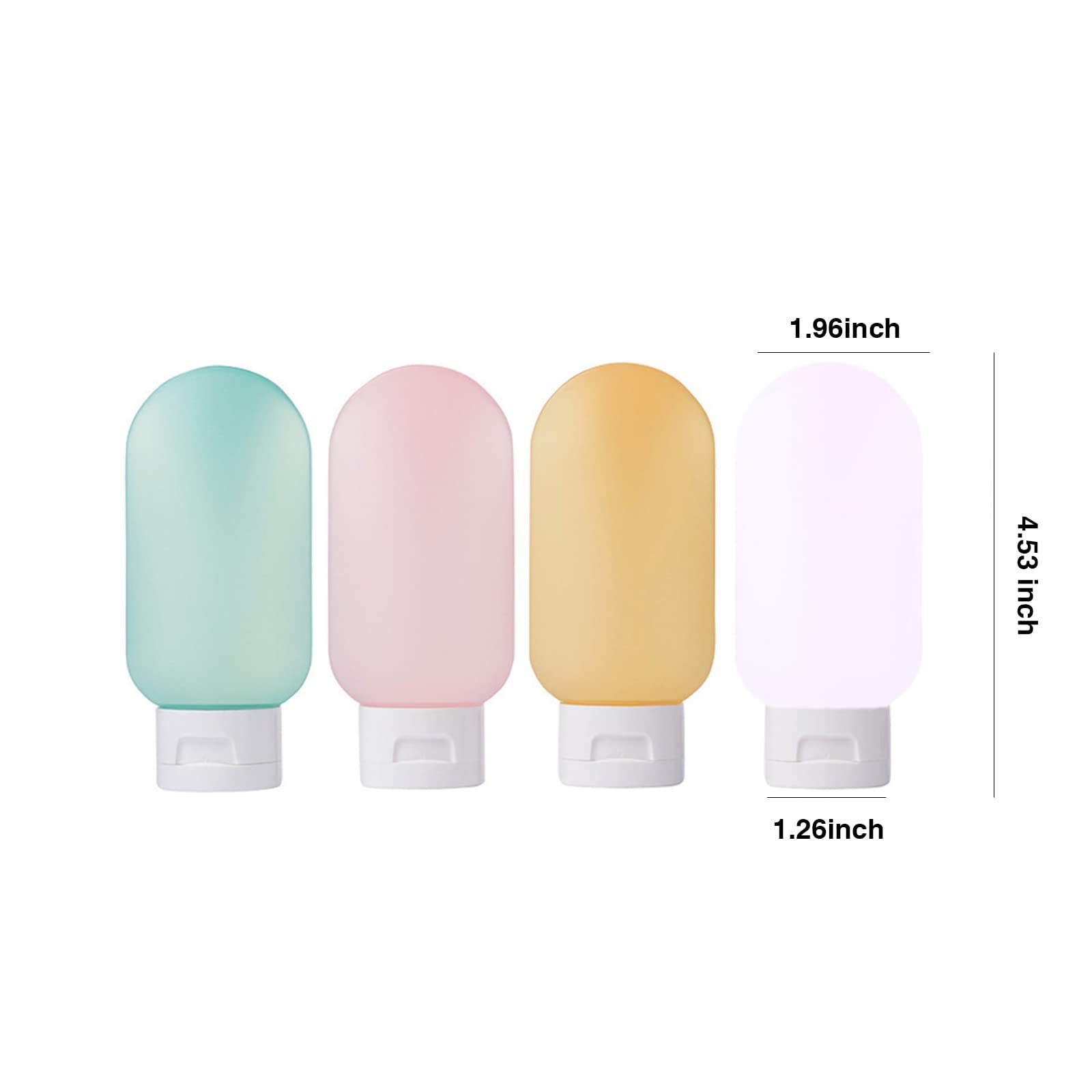 4-Pack 60ml Travel Bottles Set - Leak Proof & Reusable Plastic Containers for Toiletries, Shampoo, Lotion | Round & Oval Design | Perfect for Air Travel, Gym, Camping & Personal Care Essentials
