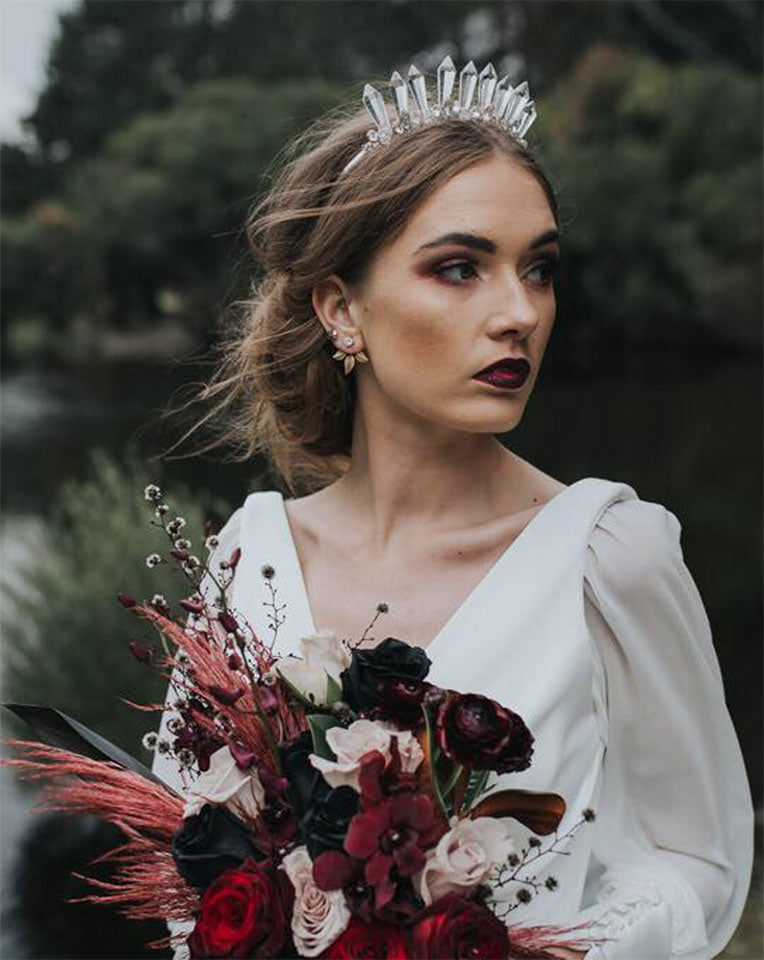 Ethereal Princess Crystal Wedding Crown by Venine & Kezani | Bridal Headpiece for Weddings, Prom, Quinceañera & Photo Shoots