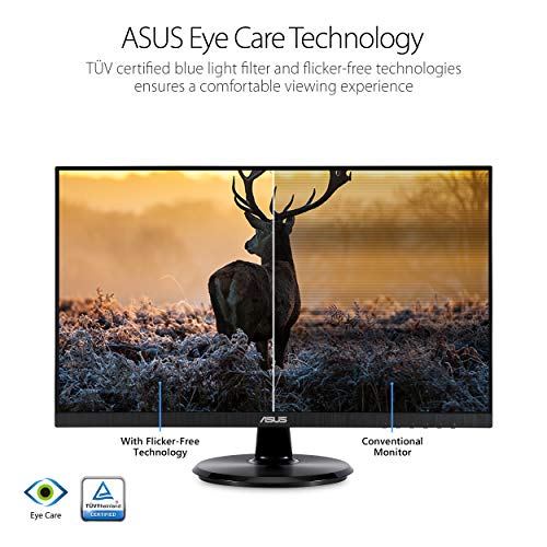 ASUS 21.5 Inch Ultra Slim Gaming Monitor - Full HD 1920x1080, 1ms Response Time, Built-in Speakers, HDMI & VGA Ports (VP228HE) - Perfect for Gaming, Office Work & Home Entertainment