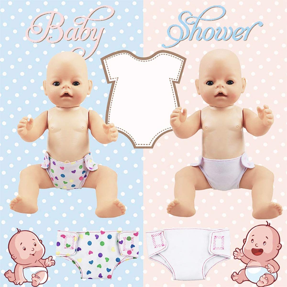 4 Pack Baby Doll Diapers & Underwear for 14-18 Inch Dolls - Soft & Comfortable for Infant Dolls & Baby Girl Toys - Perfect for Role Play, Pretend Play & Doll Accessories